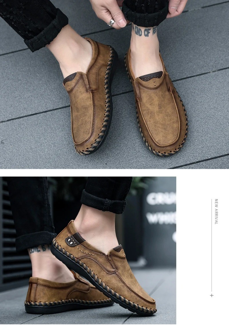 Men’s Handmade Loafers Synthetic Leather Slip-On Driving Casual Wear EU40-48