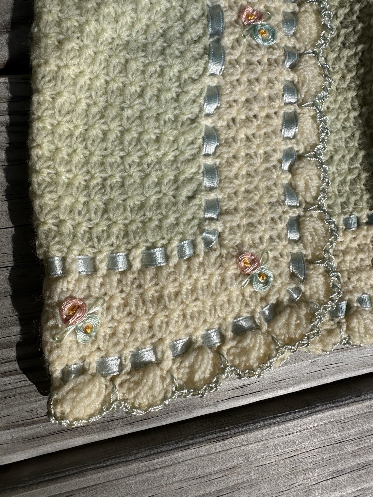 Vintage Early 1900s Knit And Embroidered Baby Sweater Size 6-12 Months