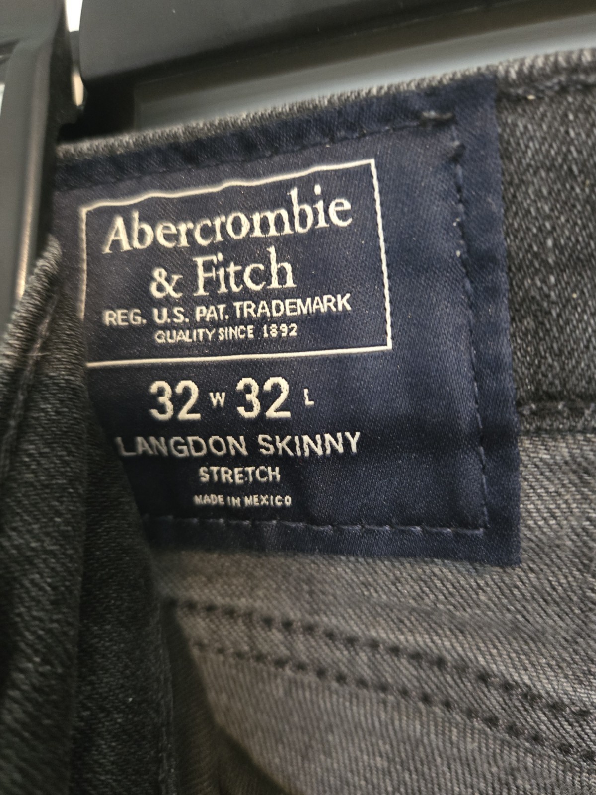 Abercrombie & Fitch Mens Black Langdon Skinny Denim Stretch Jeans Size 29 X 32