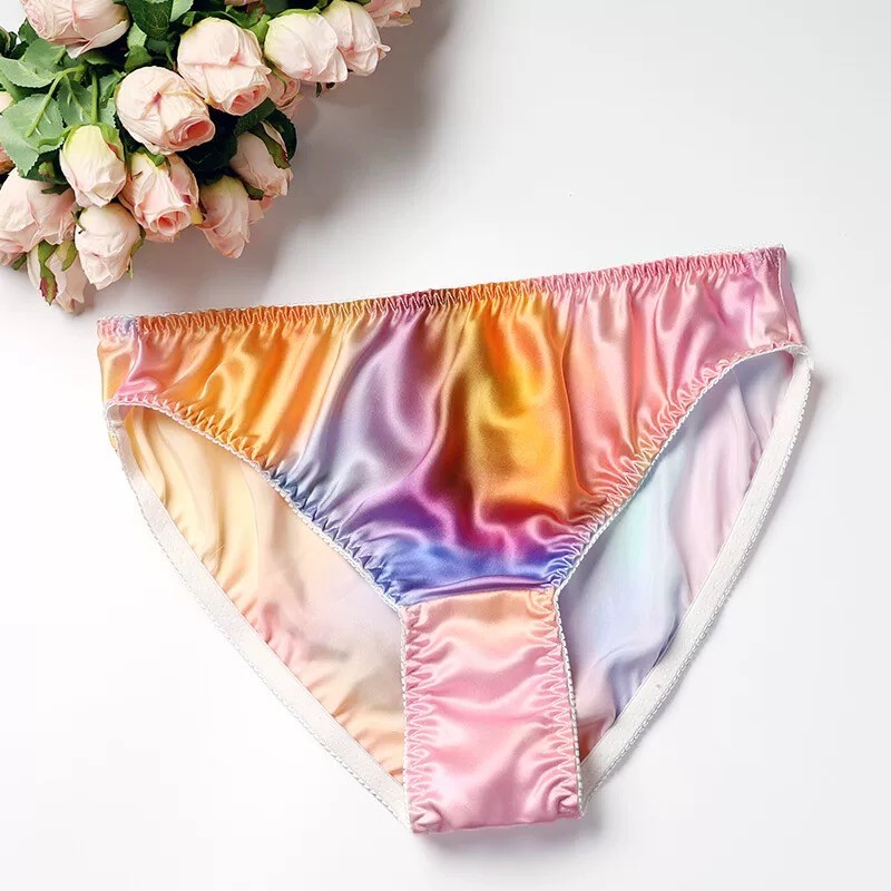 4 Pairs lot 100% Silk Middle Waist Women’s Panties Briefs Underwear Lingerie