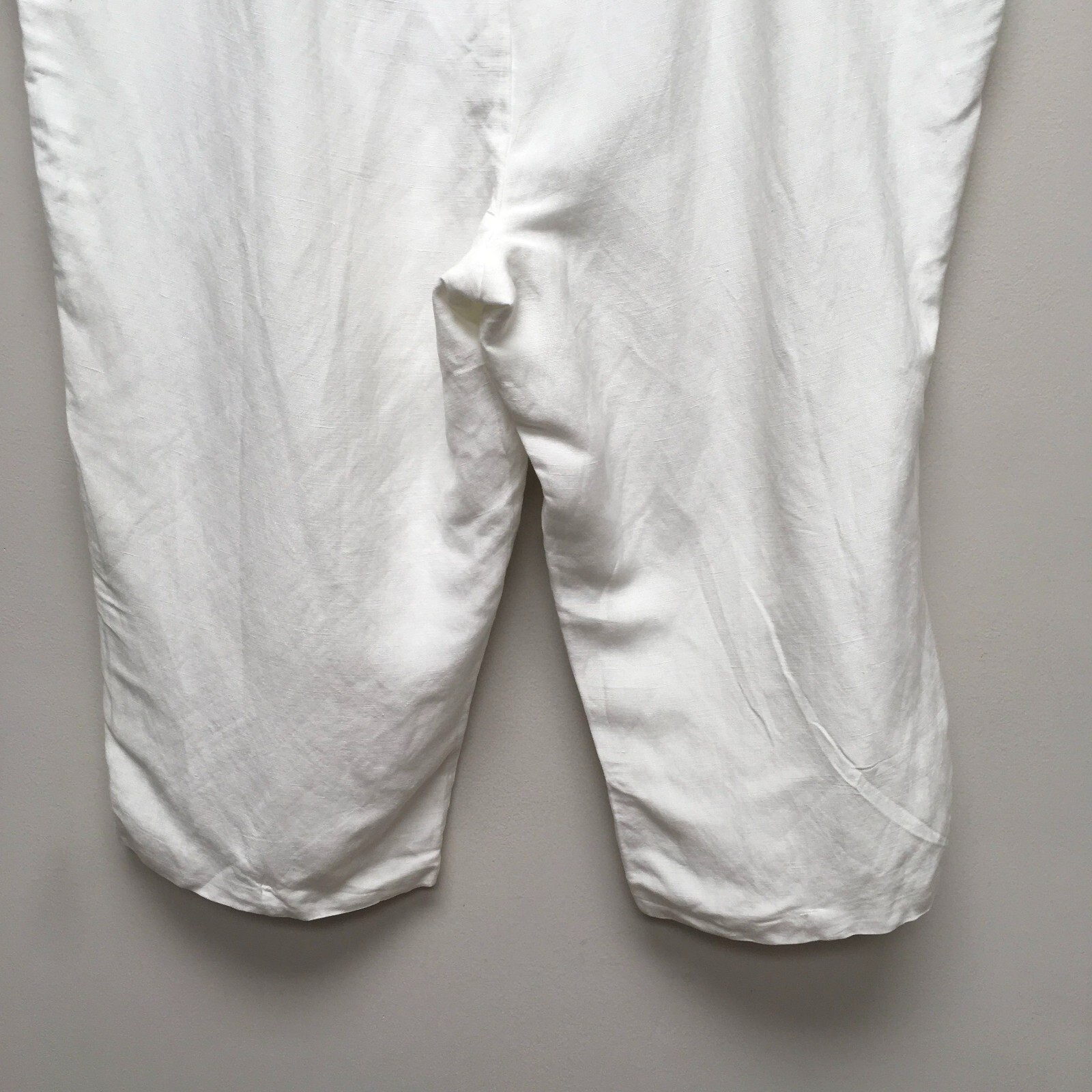 Jessica London Womens White Soft Ease Linen Rayon Comfort Waist Capri Pants 24W