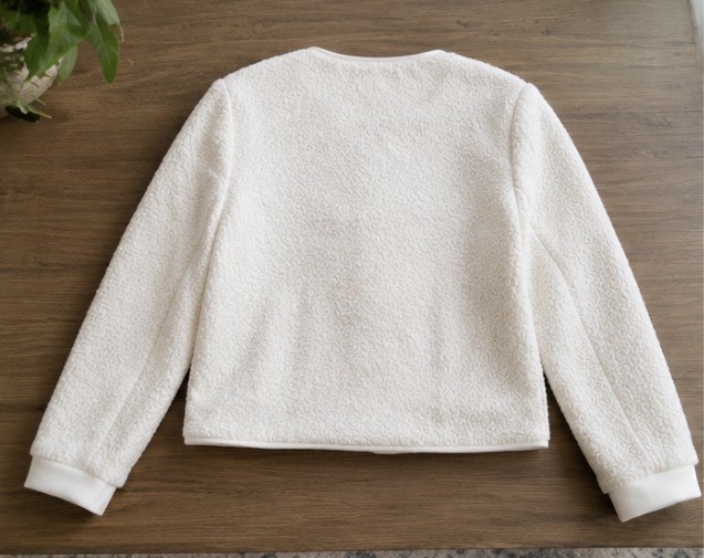 Free Assembly Women’s Collarless Jacket (White/Cream)