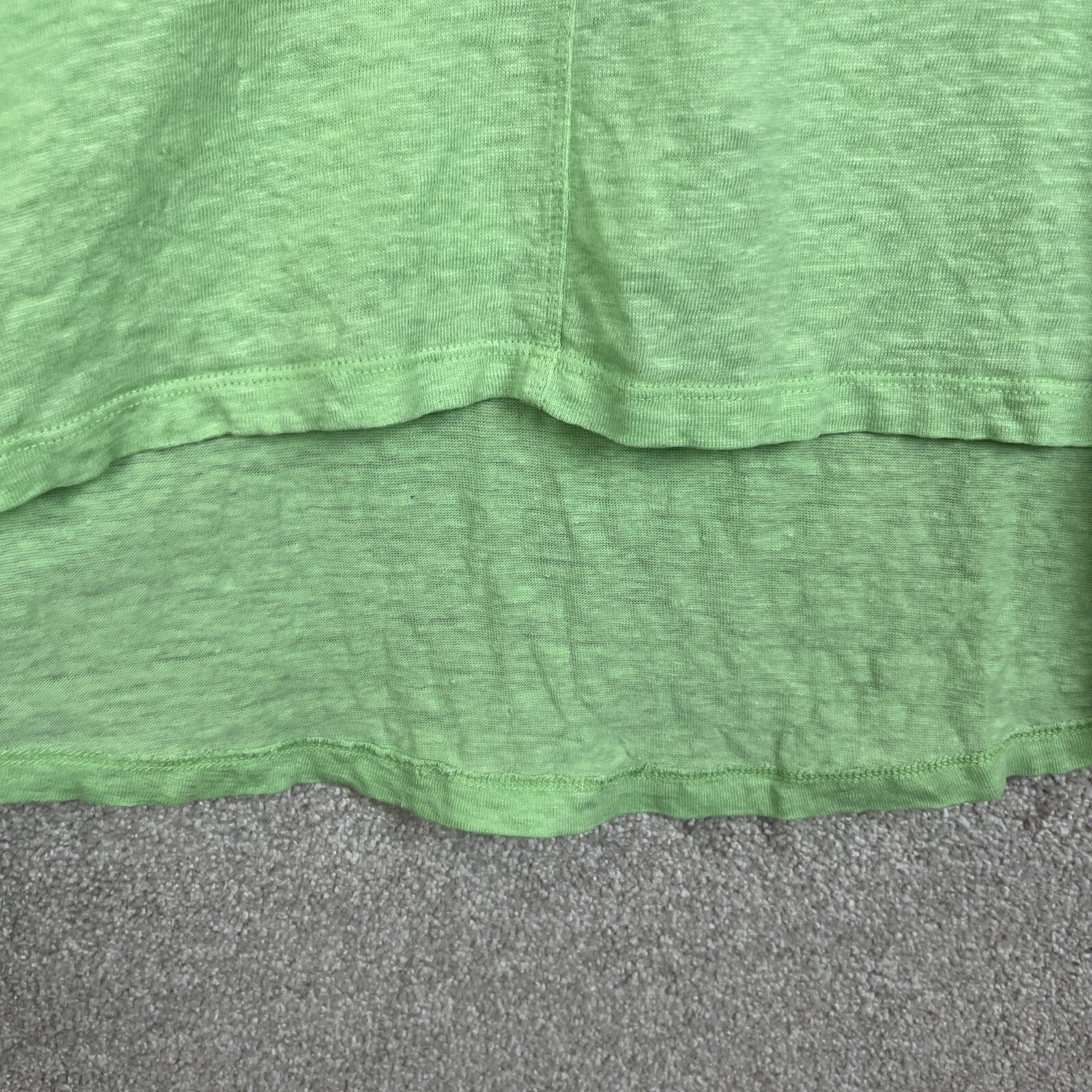 Habitat Tunic Womens Small Green Linen 3/4 Sleeve Pullover Stretch- 1785*
