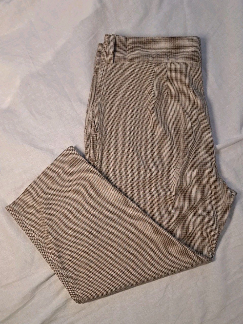 M&S Retro 40s 50’s style Straight High Rise 7/8 check Women’s Trousers UK 20