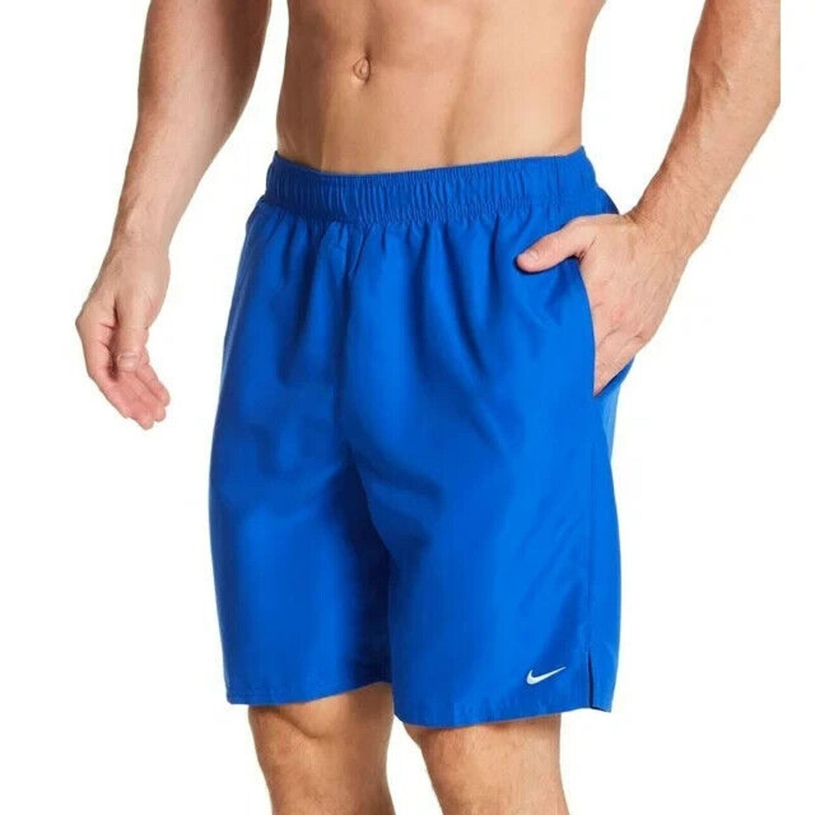 Nike Mens Core Solid Volley Shorts Blue Swim Trunks NESSA558 Size Medium NWT