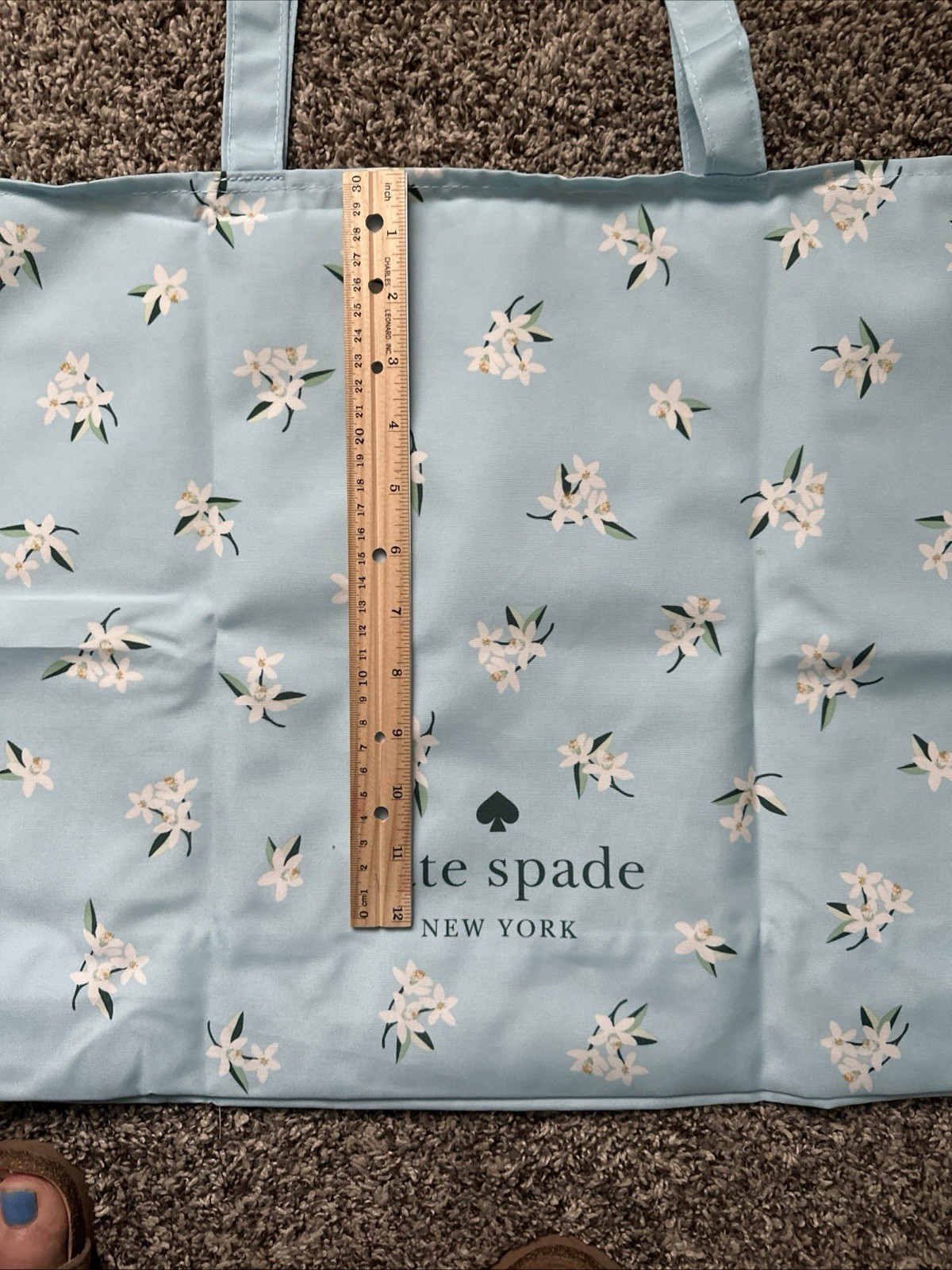 Kate Spade Canvas Re-usable Bags NEW Lot Of 2 Totes 24 1/2” Long 14” High