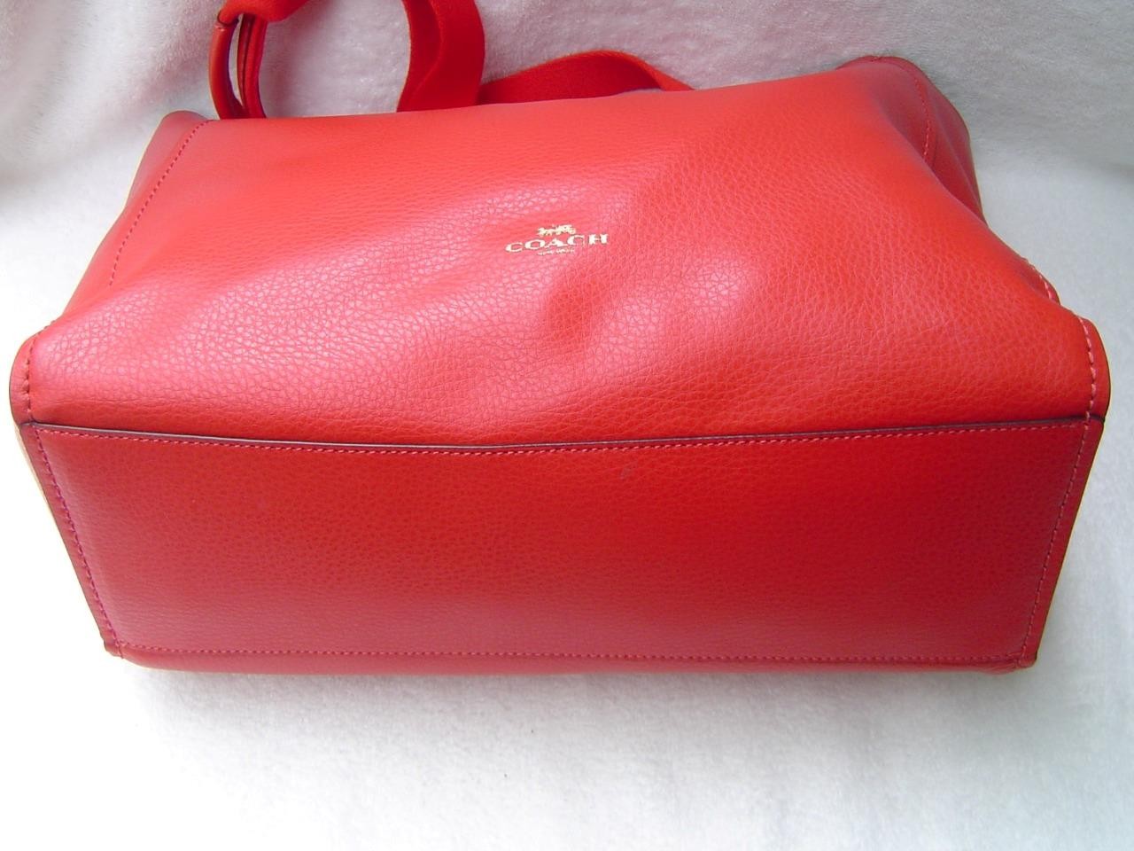 AUTHENTIC COACH RED LEATHER DERBY TOTE #58660 EUC/LN