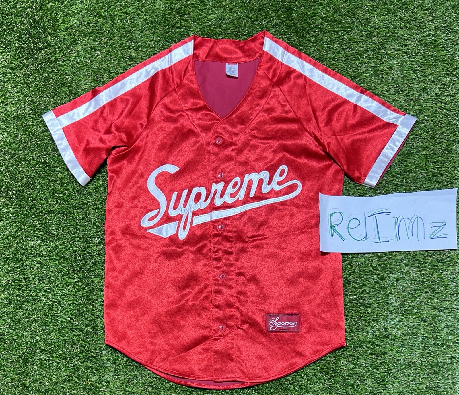 Supreme 1 (One) Satin Jersey Baseball Red S