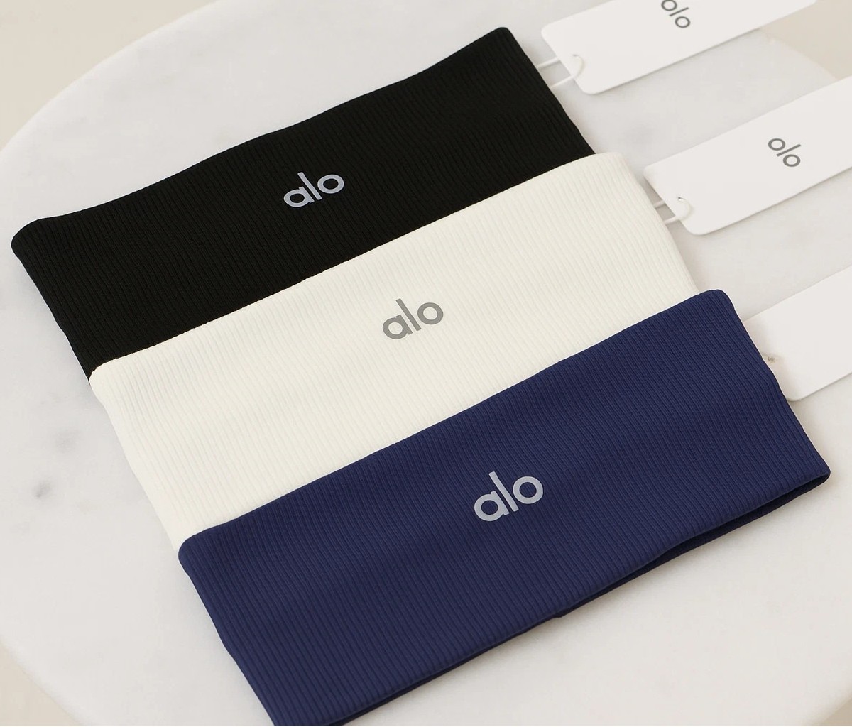 3Pack Unisex Al Yoga Sport Soft Headbands – White, Black, Navy Colors – NWT