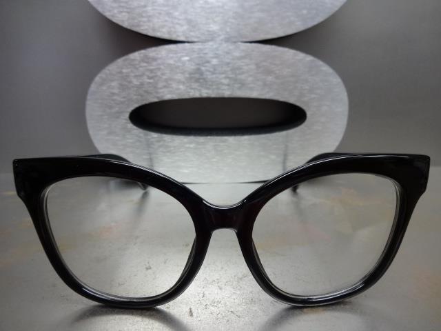 OVERSIZED EXAGGERATED Retro CAT EYE Clear Lens EYE GLASSES Large Big Black Frame