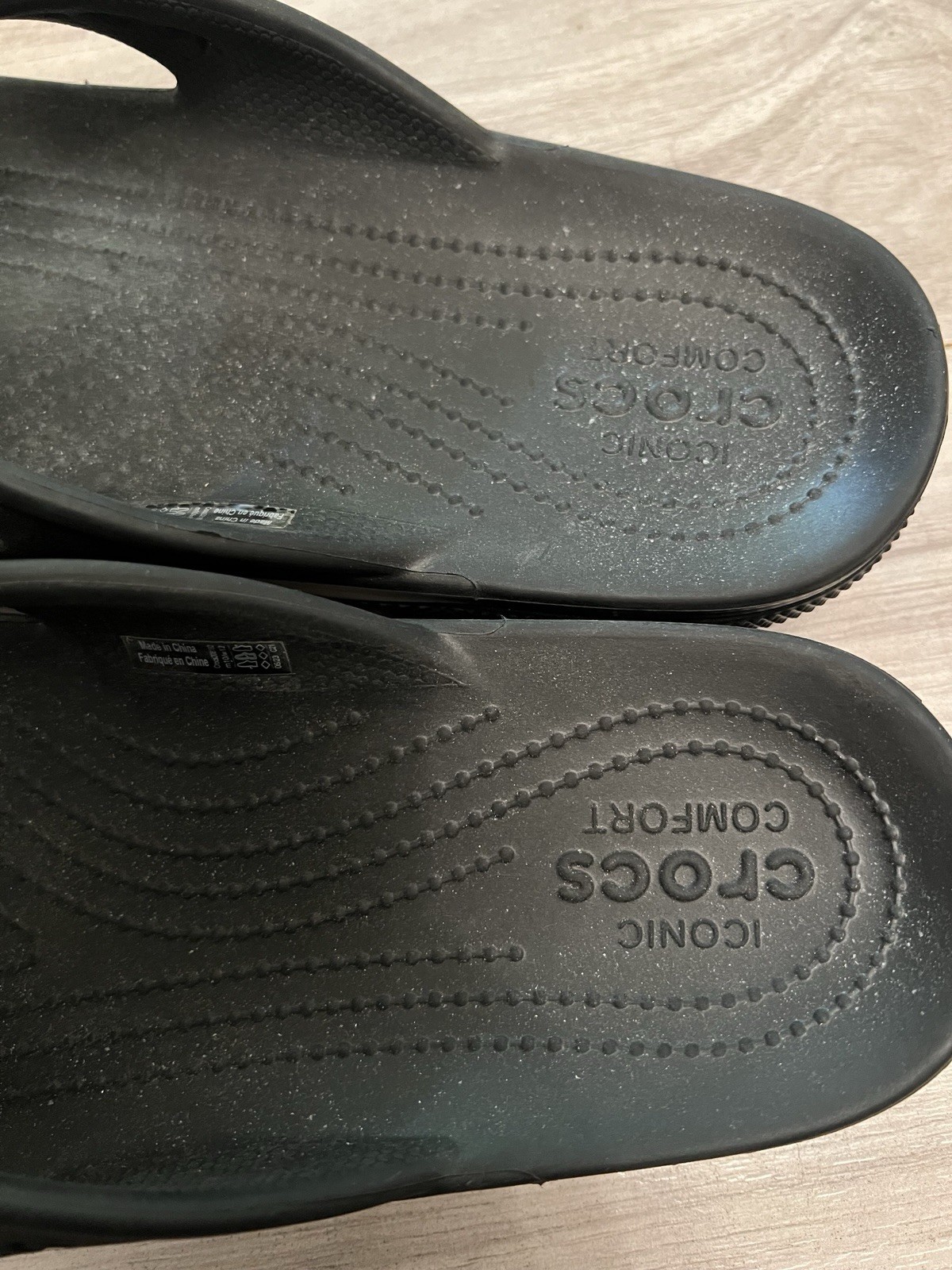 CROCS Baya Thong Flip Flop Sandal Size Women 12 Men 10 Black