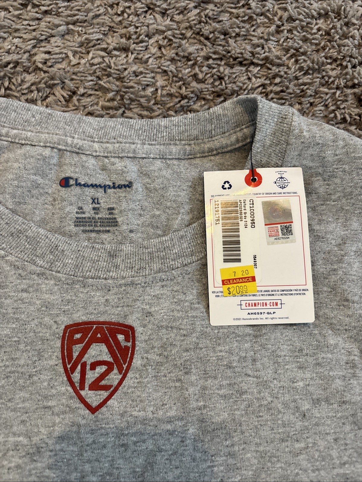 Champion Stanford Diving Graphic Tee Cardinal Red Gray PAC-12 Men’s Size XL NWT
