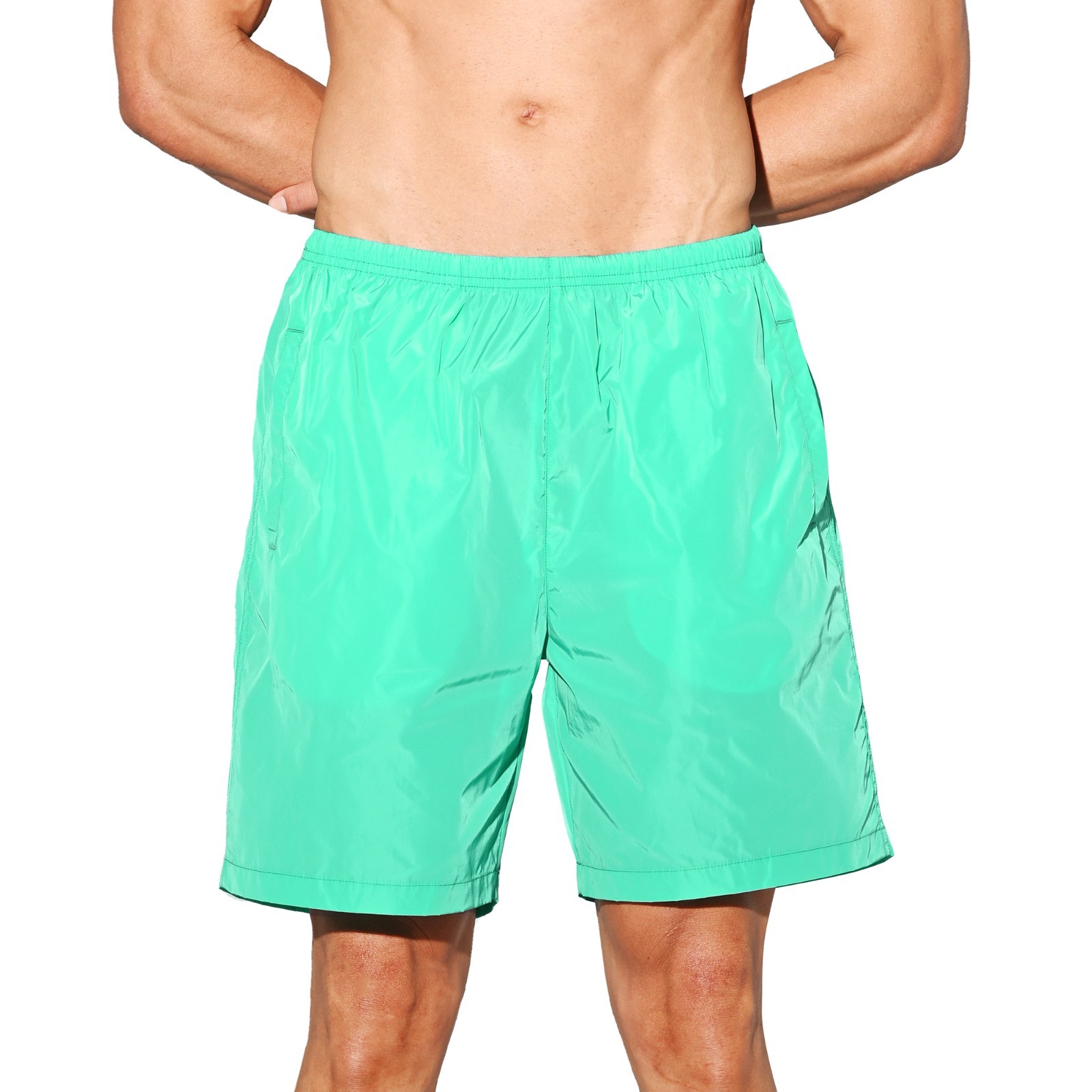 Narrow Border Men’s Drawstring Board Shorts Quick Dry Sports Beach Shorts B4572