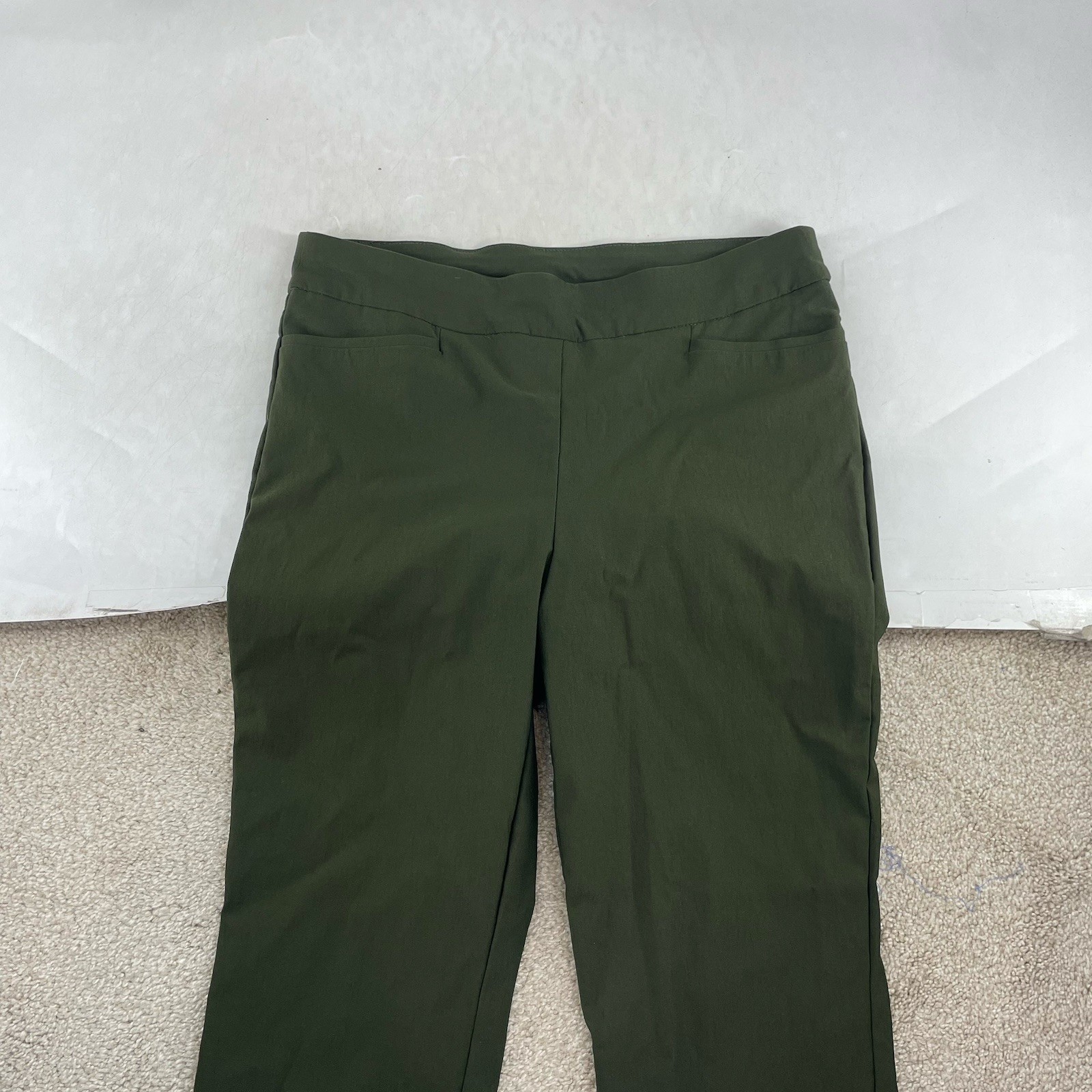 Chicos Women Size 6 Pull On Pants Flat Front Stretch 28″ Inseam 56-4