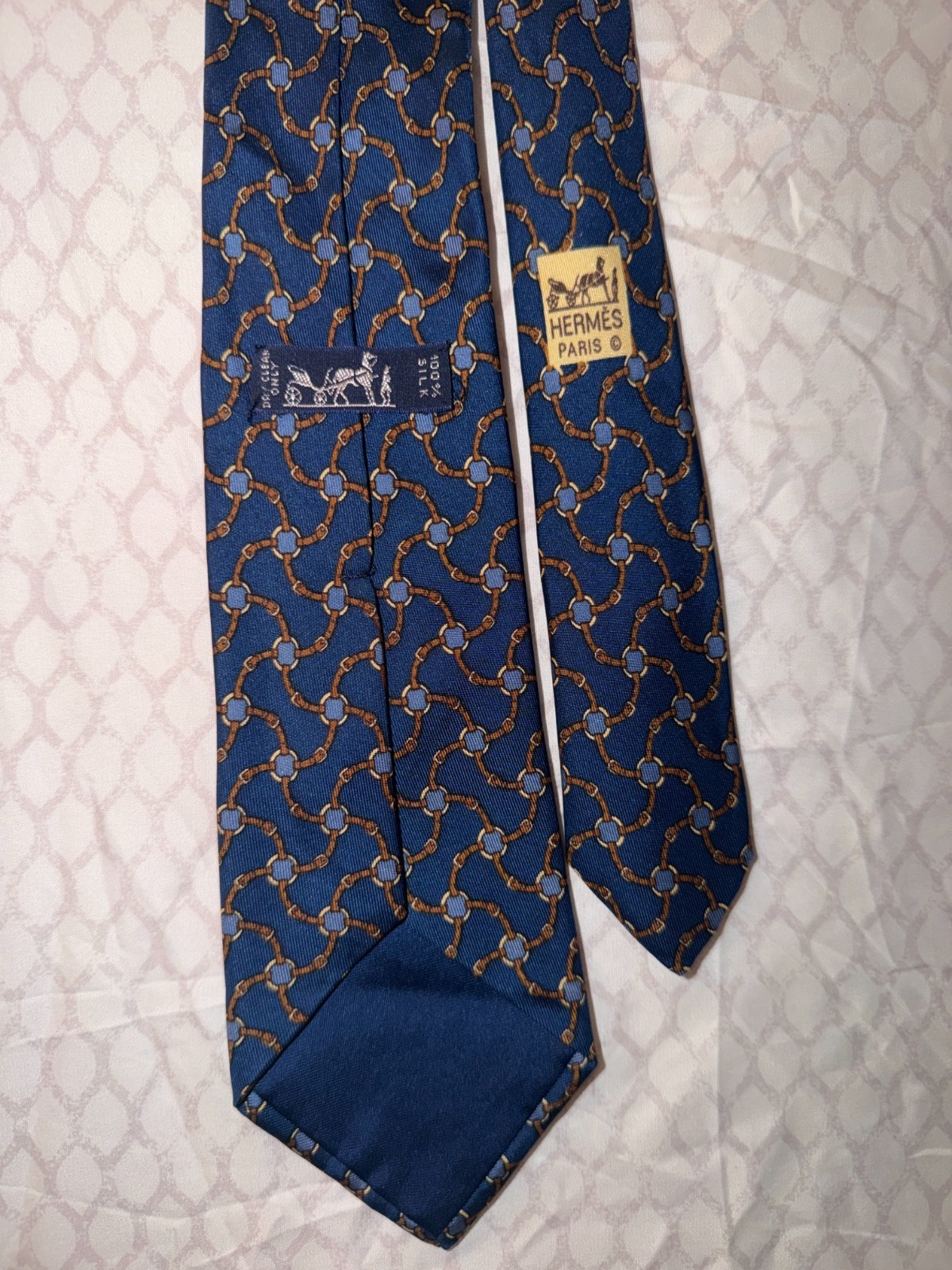 Silk Blue Hermes Tie