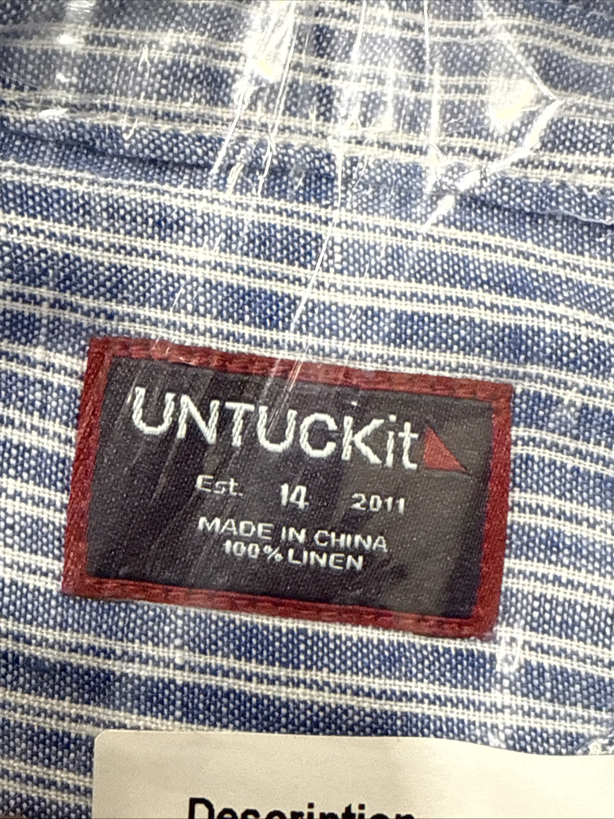 UNTUCKit Constantia Shirt Dress Womens Size 14 Blue Striped Linen NWT Restort