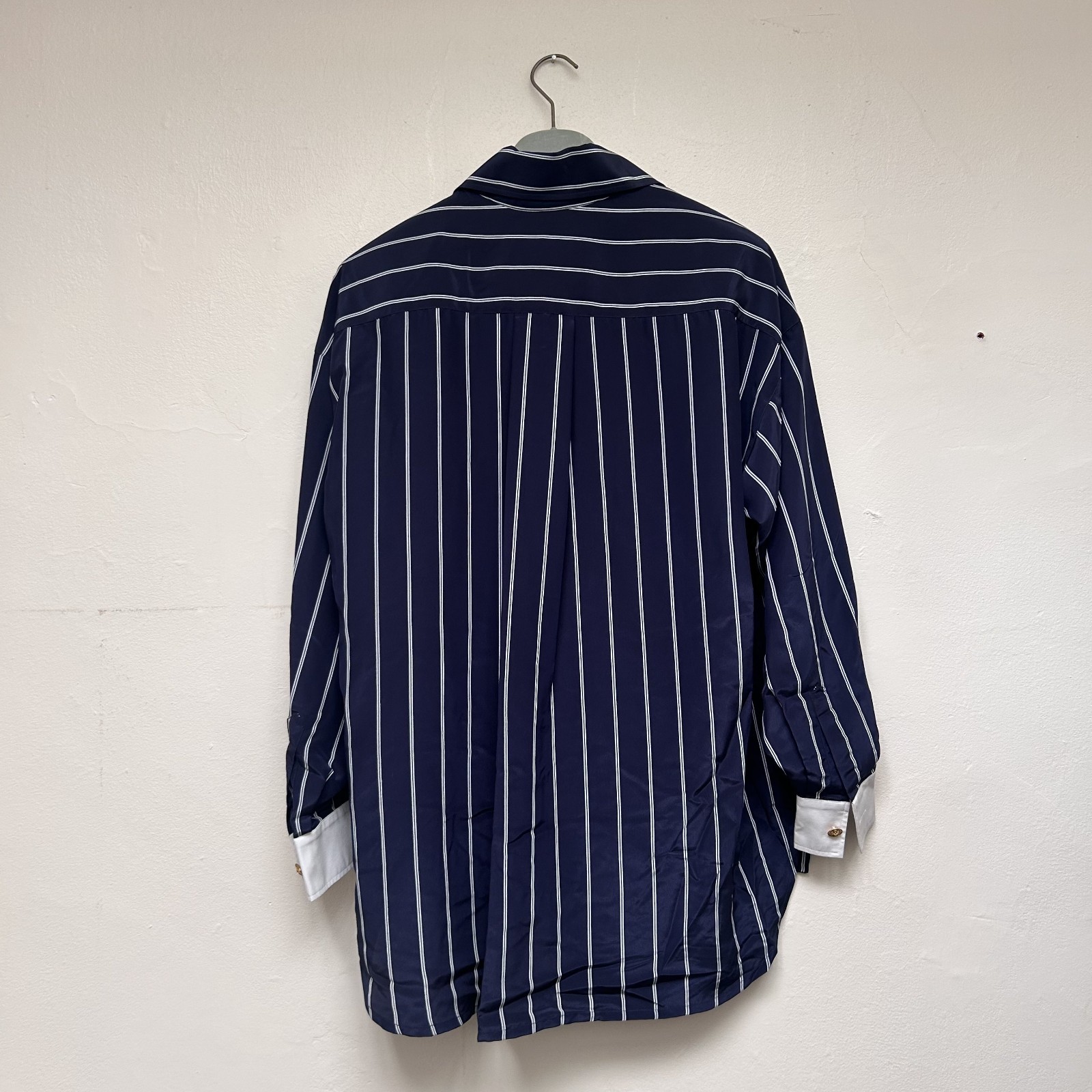 Vintage Christian Dior Boutique 1995 Navy Stripe Shirt Camisole Set FR 38