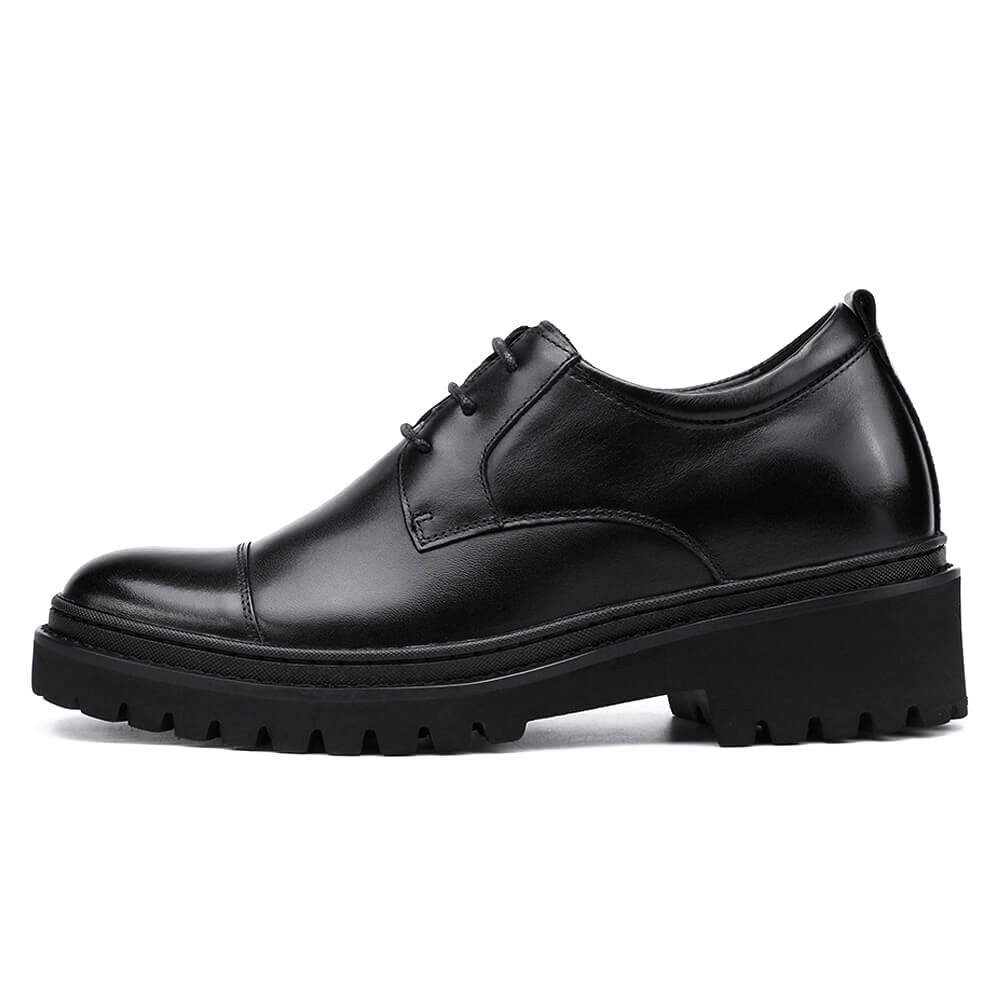 US8 CHAMARIPA 9cm/3.54inch Elevator Shoes Men Height Increase Black oxford