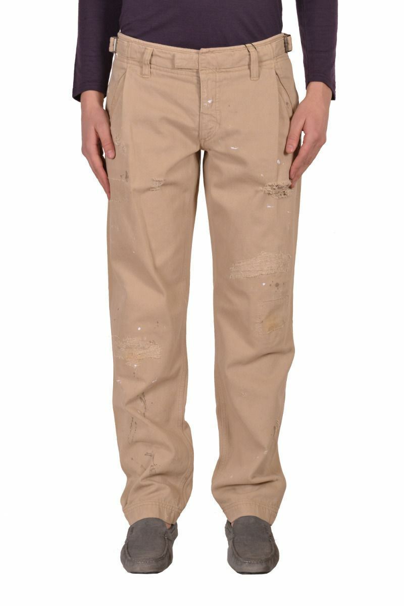 Dolce & Gabbana D&G Men’s Beige Distressed Casual Pants US 28 30 32 34 36