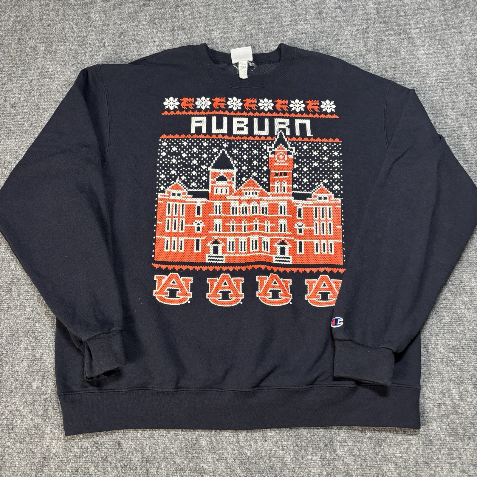 Auburn University Champion Eco Fleece Christmas Sweatshirt Men’s XL NCAA Tigers