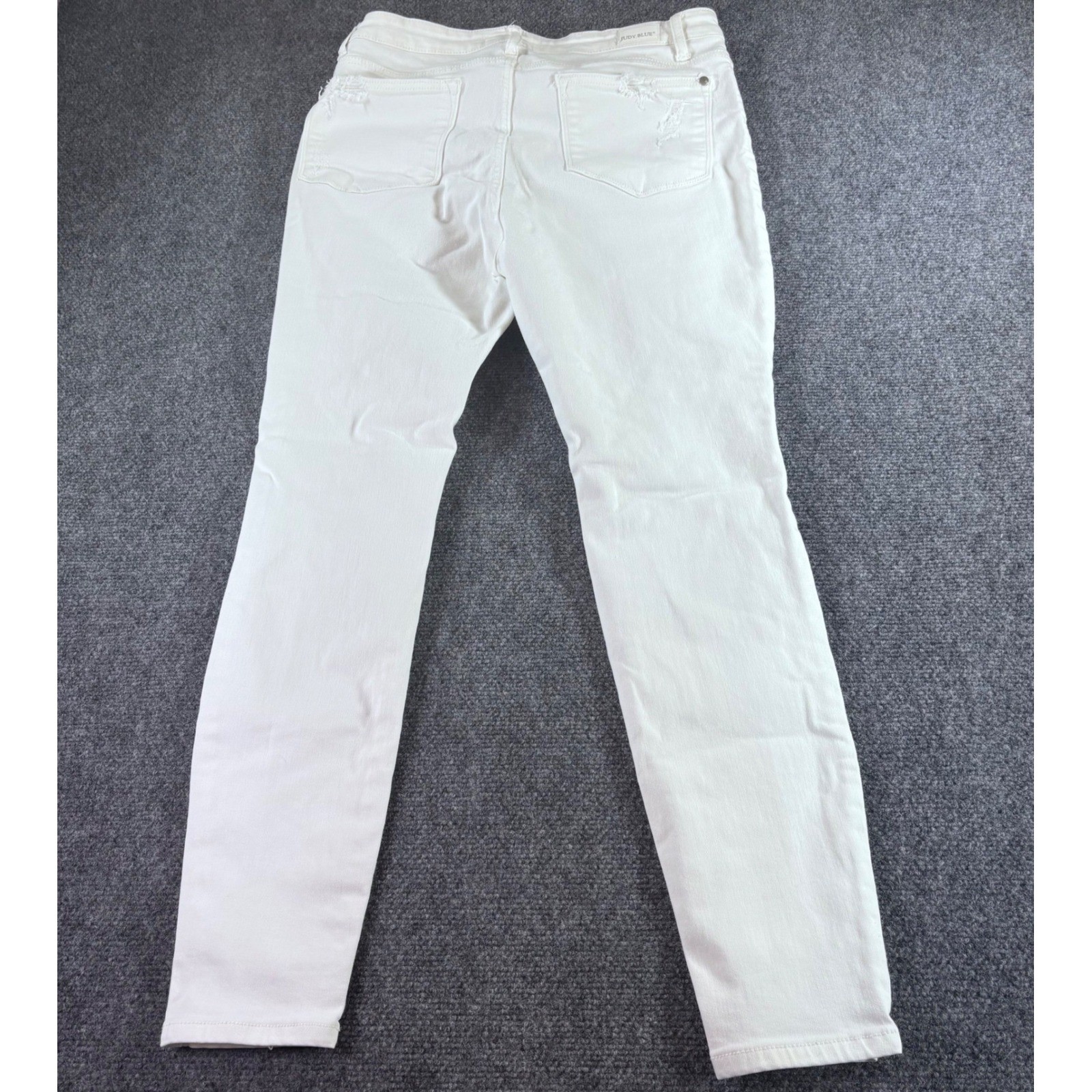 Judy Blue Skinny Jeans Womens 13/31 White Distressed Ripped High Rise