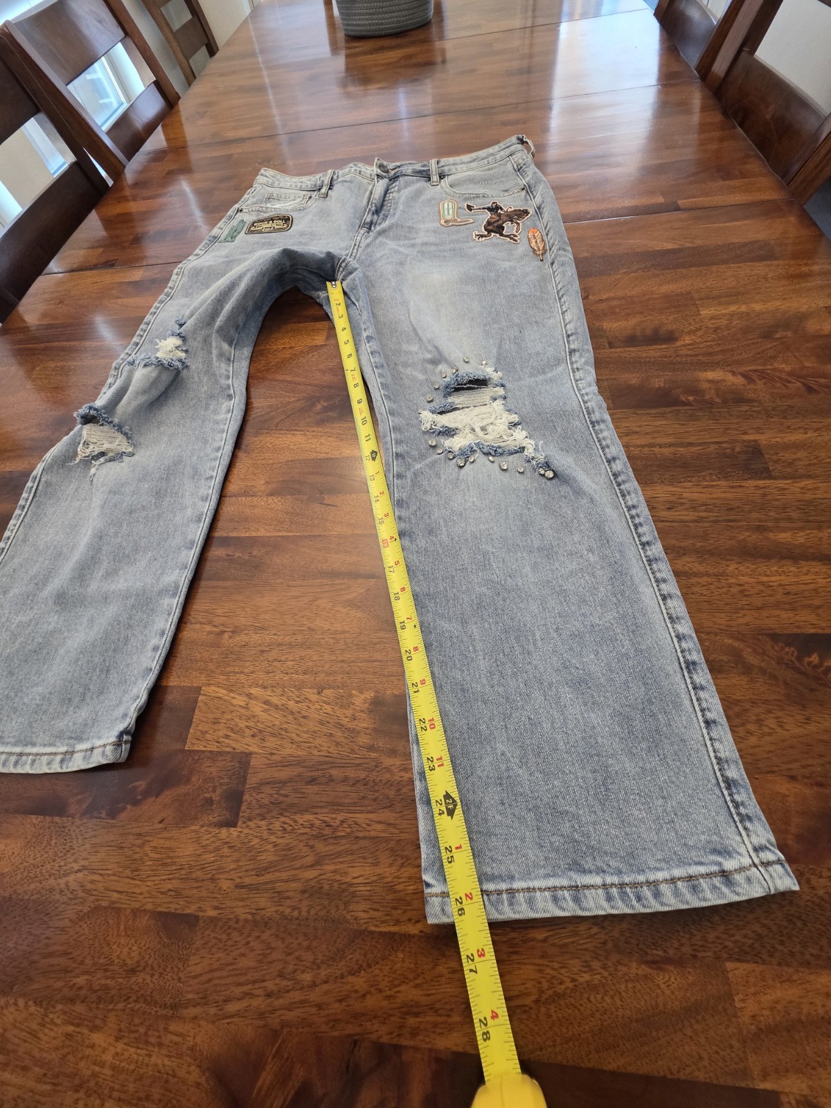 Rock and Roll Denim Womens 36×27 High Rise Straight Cropped Jeans