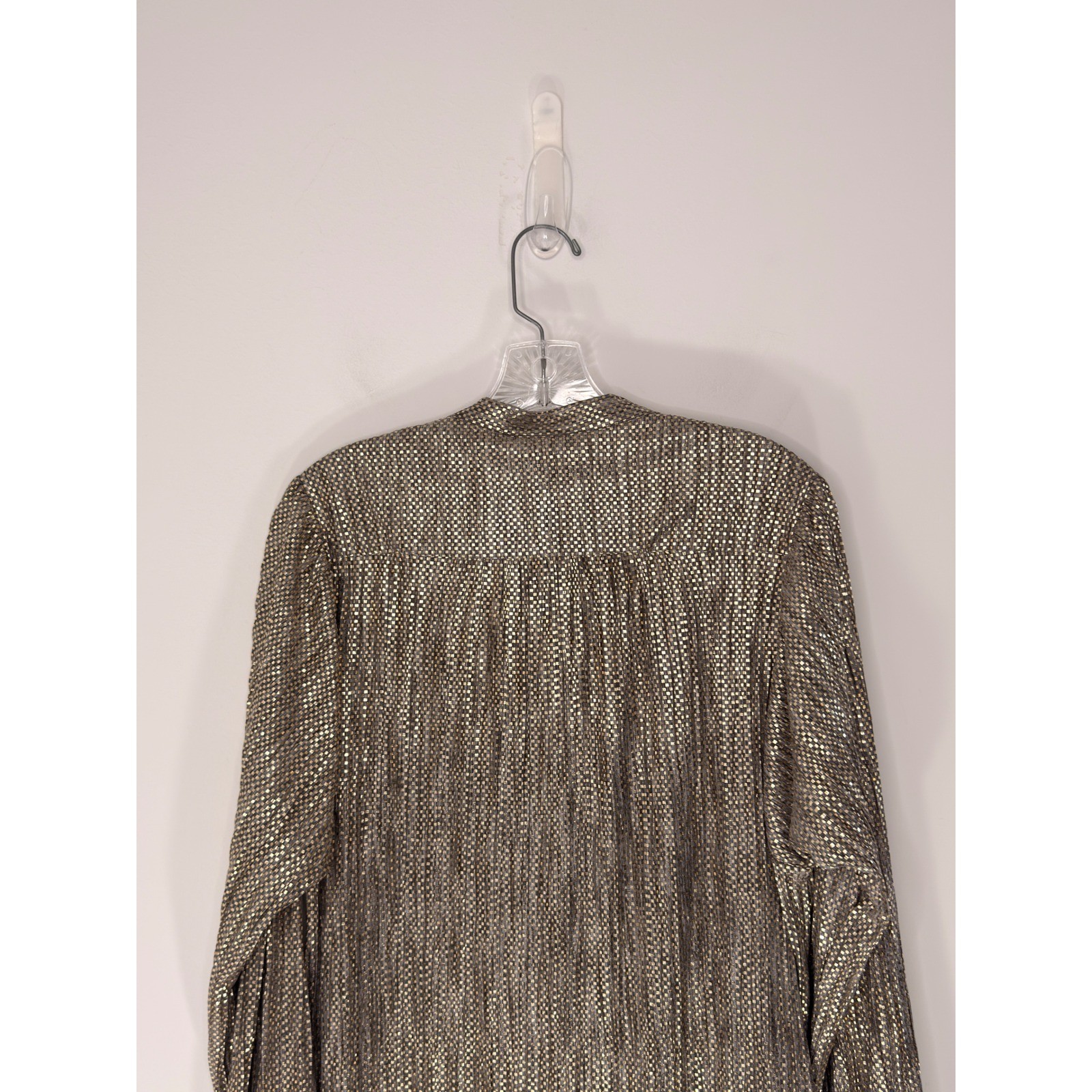 Anthropologie Sabina Musayev Eugene Shimmer Dress Gold Long Sleeve Mini Medium