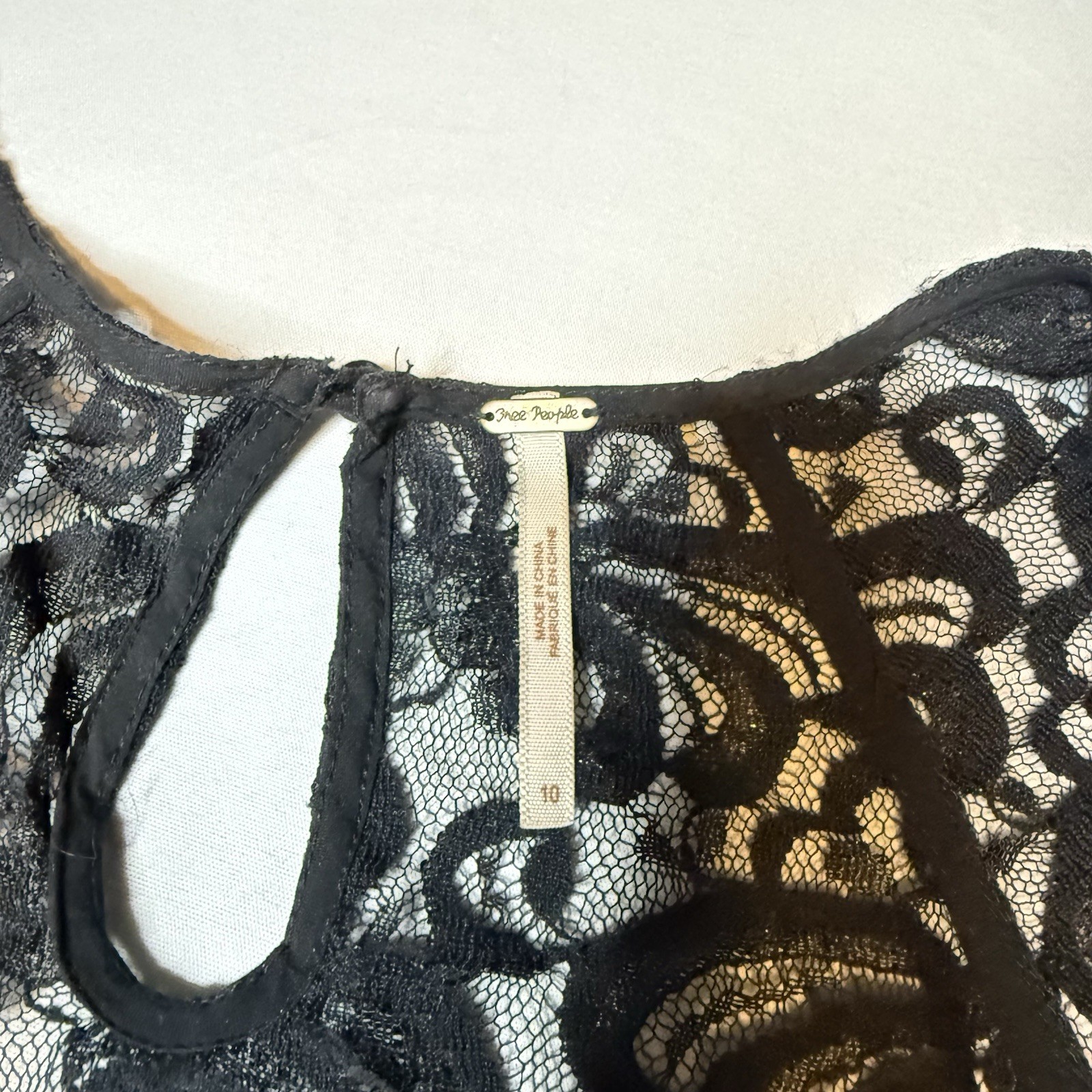 Free People Fit And Flare Rock Candy Lace Crochet Boho Hippie Mini Dress Size 10