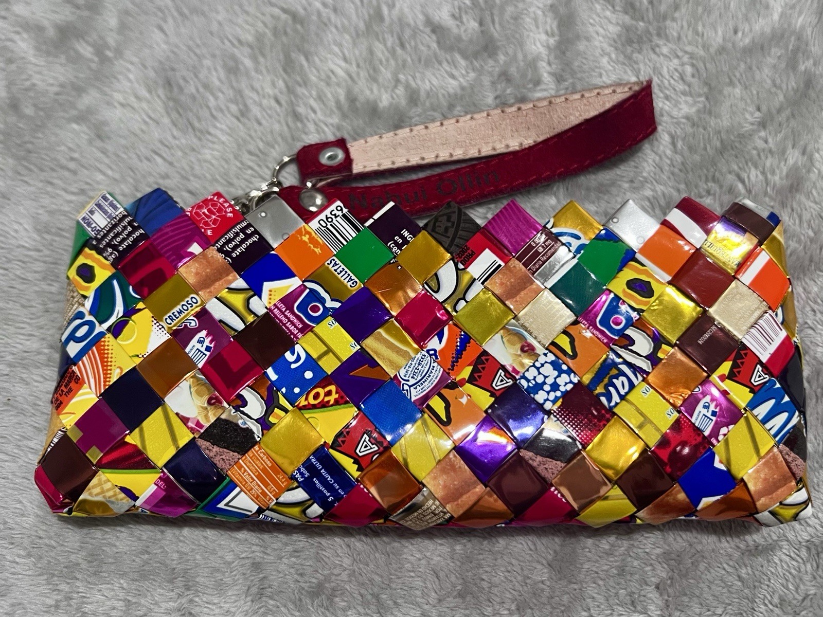 NAHUI OLLIN Hand Made Recycled Candy Wrapper Purse Clutch Bag Wristlet Y2K 2000