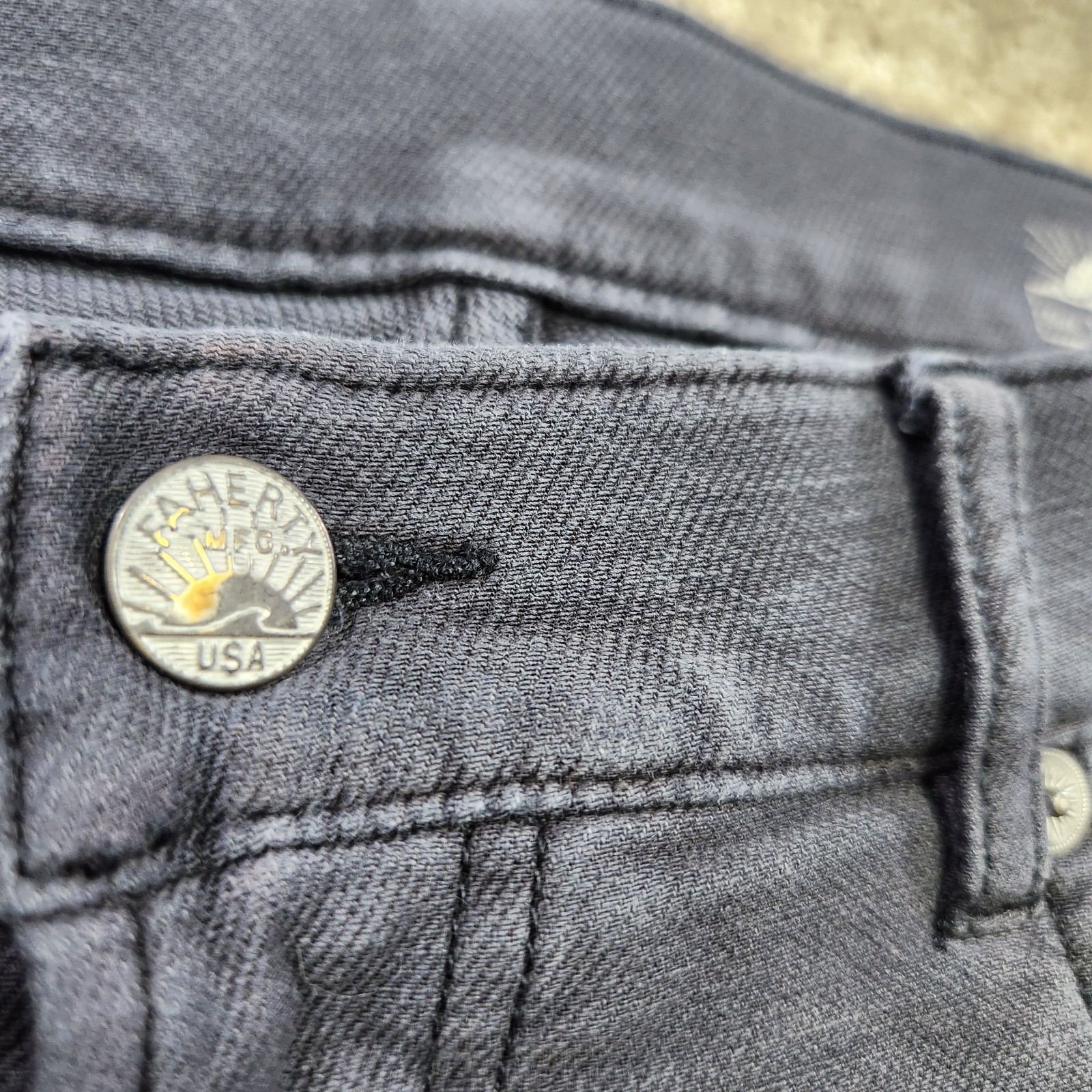 Faherty Pants Men 34×28 5 Pocket Stretch Terry Chino Slate Gray *READ Huckberry