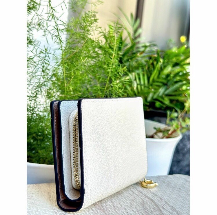 Coach Snap Wallet & Card Holder with Dancing Kitten Cat White Outlet New Japan