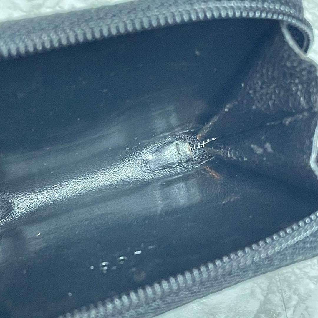 GUCCI Coin Case Round Zipper GG Mini Wallet Black
