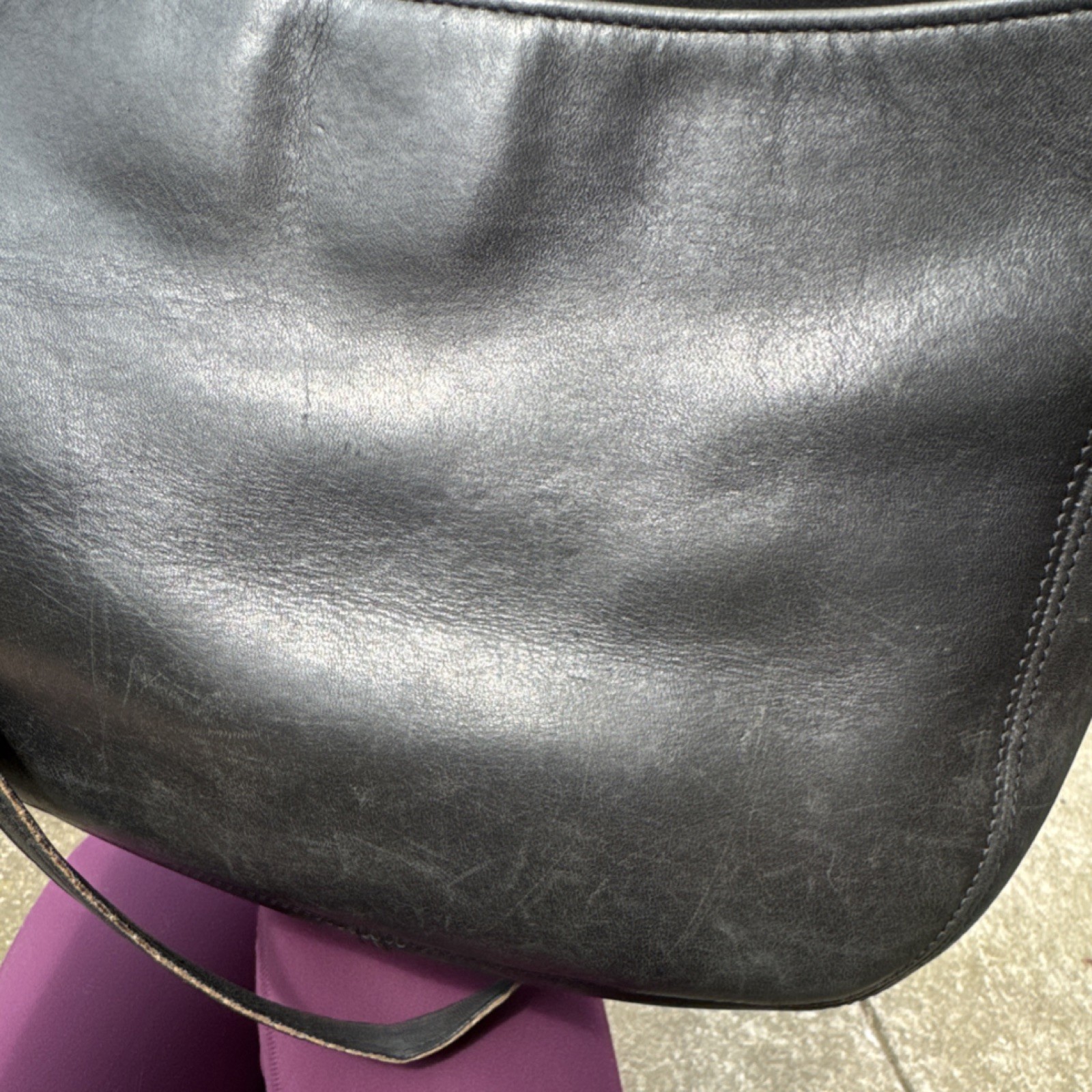 Coach Black Medium Shoulder Bag Purse Magnetic/Zip, Silver HW, Buckle Logo