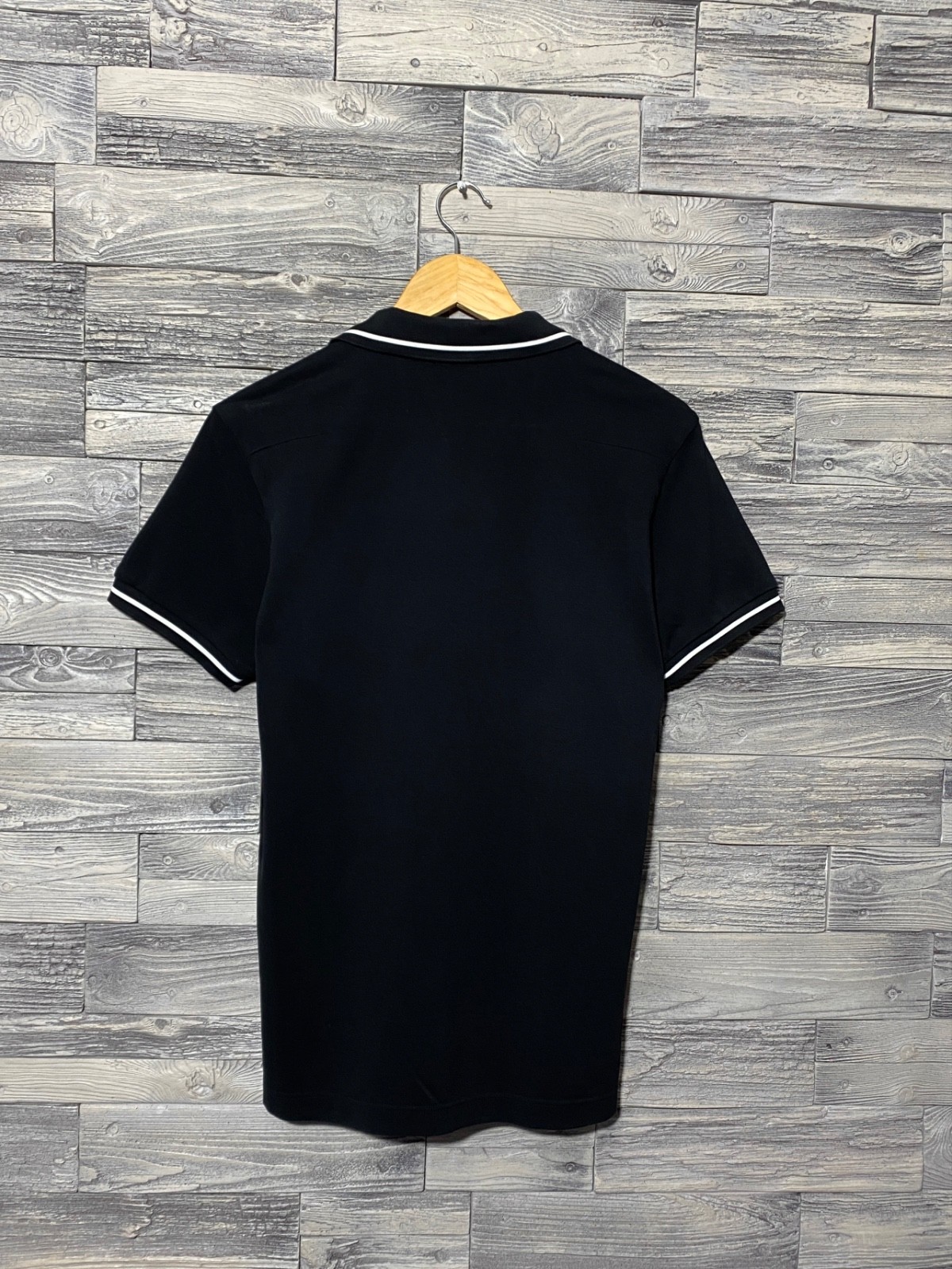 CHRISTIAN DIOR Men’s Embroidered Black Cotton Bee Classic Short Sleeve Polo Sz M