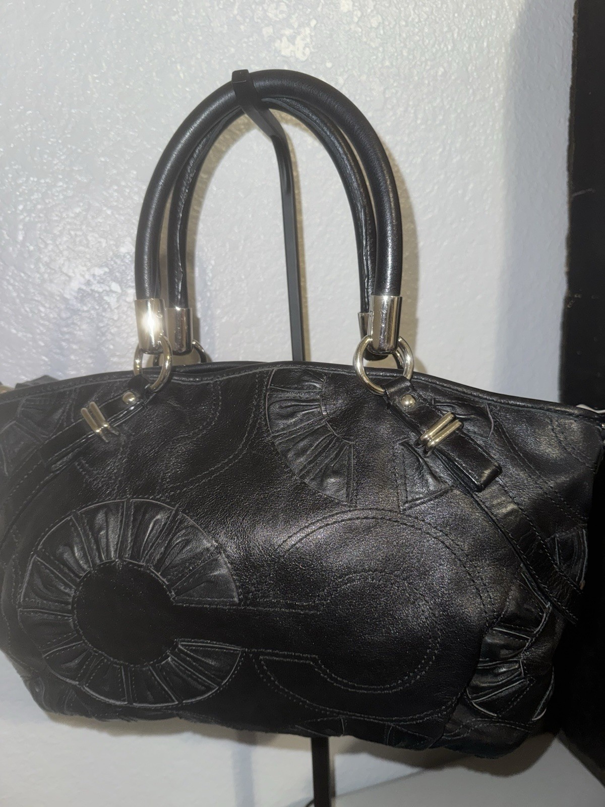 Coach Madison Embellished Leather Sophia Black Satchel Bag 16356