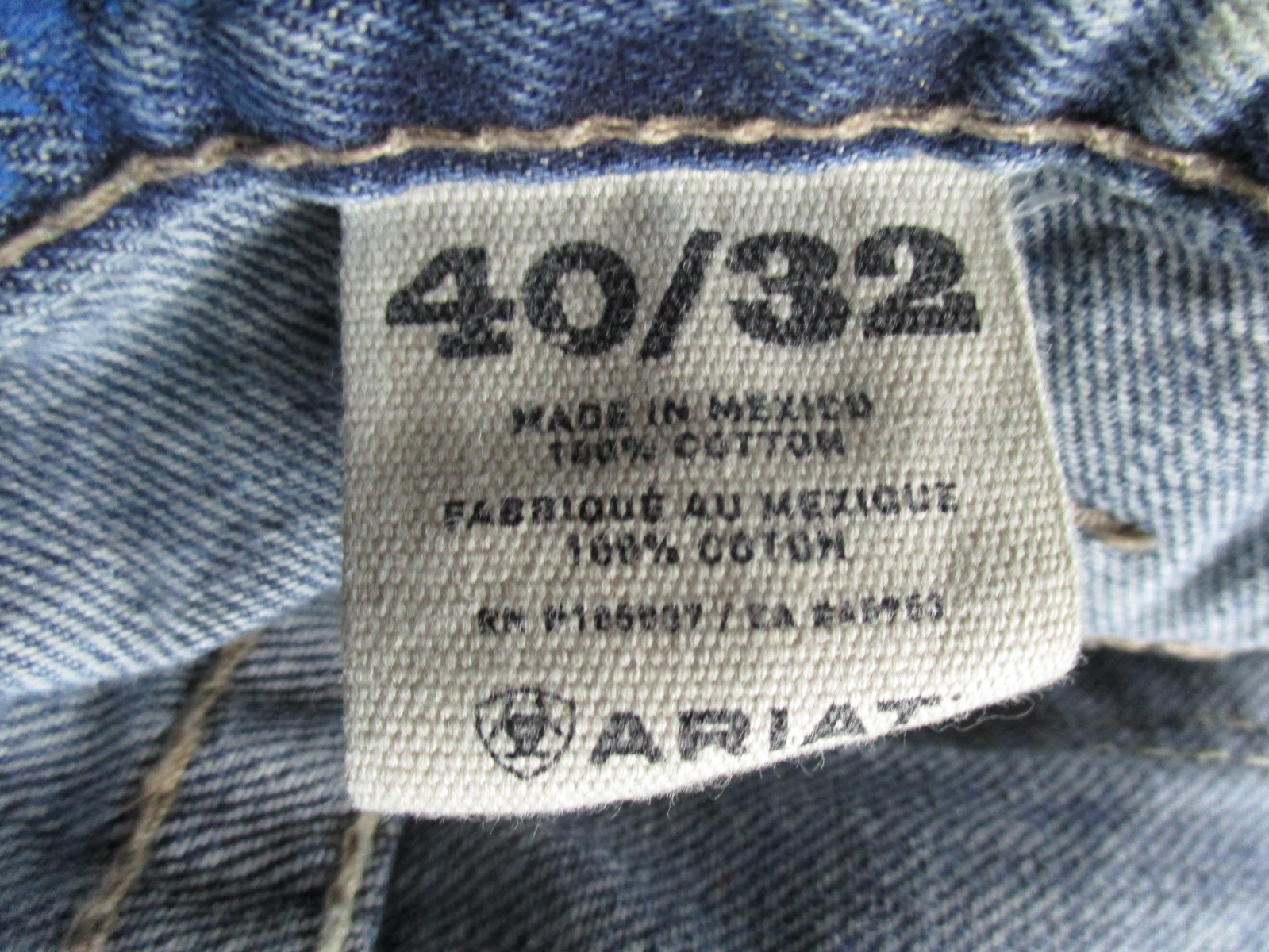 Ariat M2 Denim Jeans Men’s 40×32 Blue Relaxed Boot Cut Med Wash Whiskers Stained