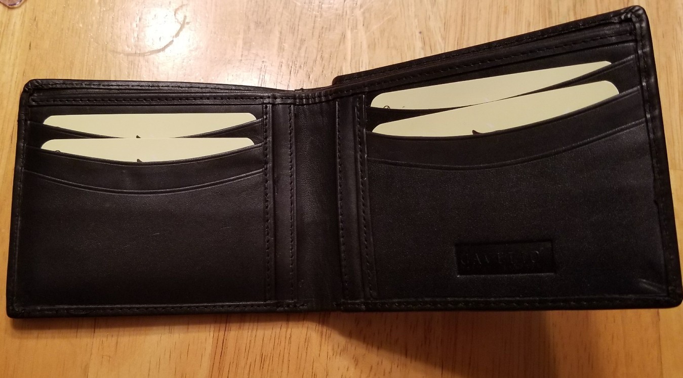 Cavelio High Premium Bifold Black Leather Wallet Card Holder ID Holder