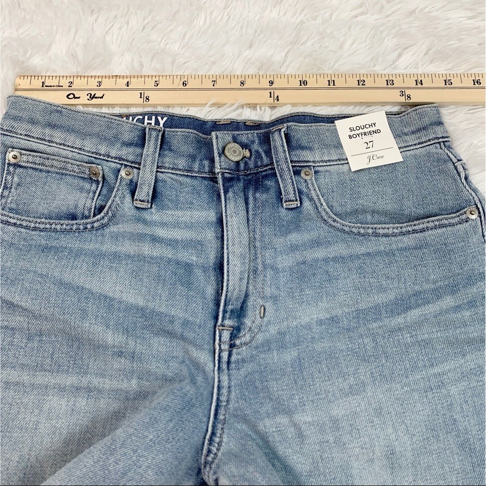 J Crew Slouchy boyfriend jean in Norwich wash floral patchwork blue light wash