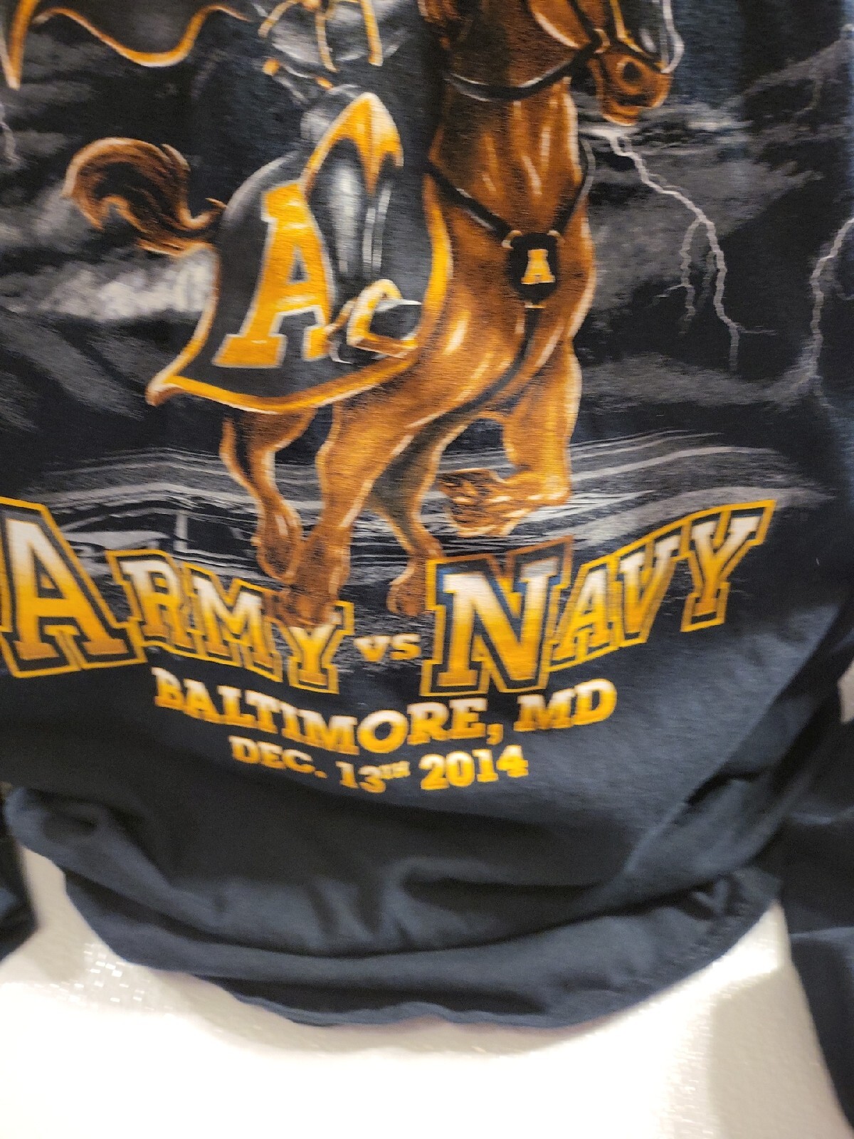 2014 Army Vs Navy Football Game Men L Long Sleeve Black Yellow Baltimore PS713