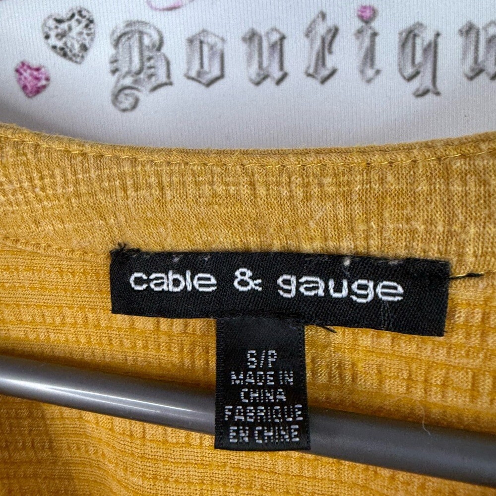 Cable & Gauge tank top embroidery boho Aztec yellow Mustard Embroidered Blouse