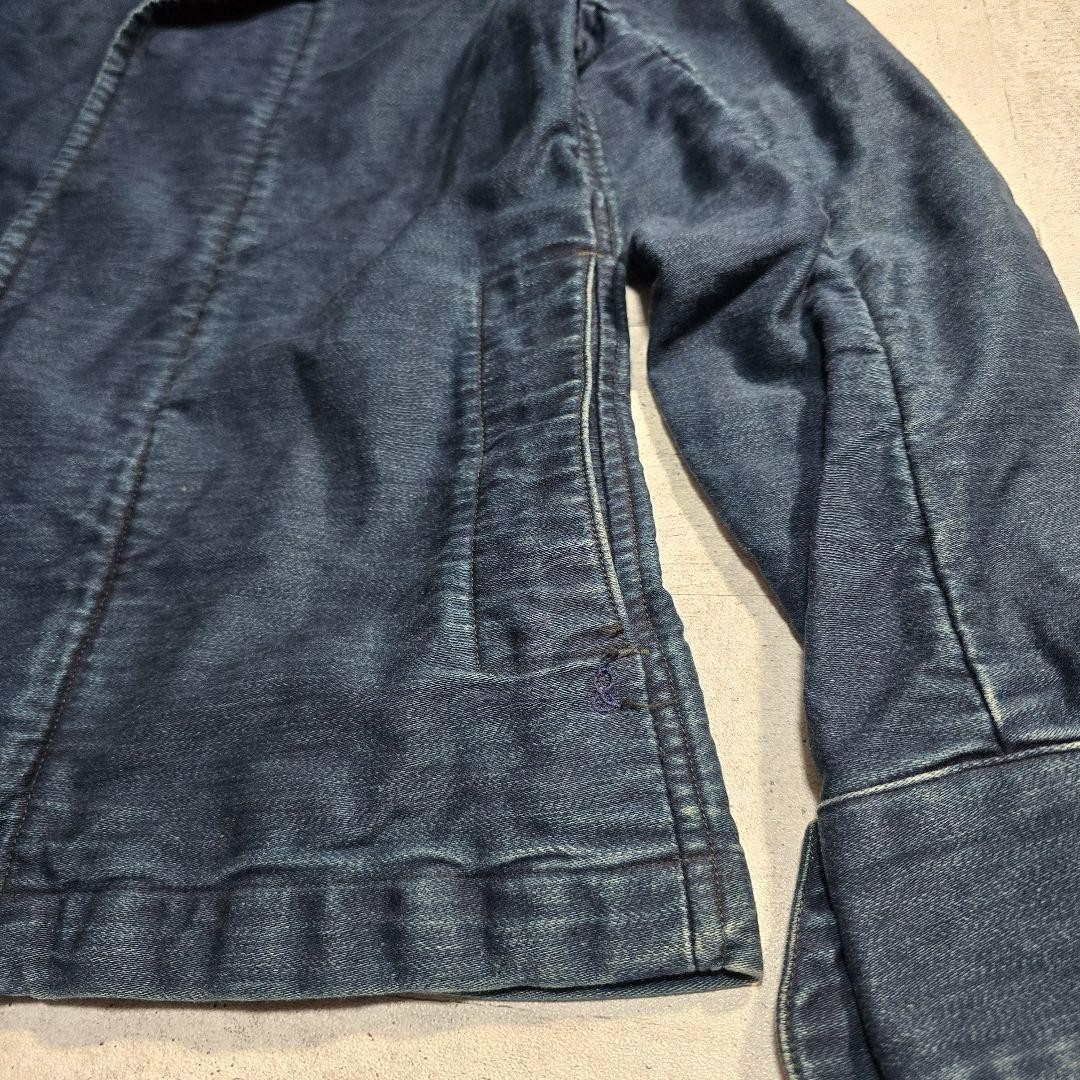 45R Indigo Blue Cotton Double Riders Jacket S Small Made In Japan Workwear