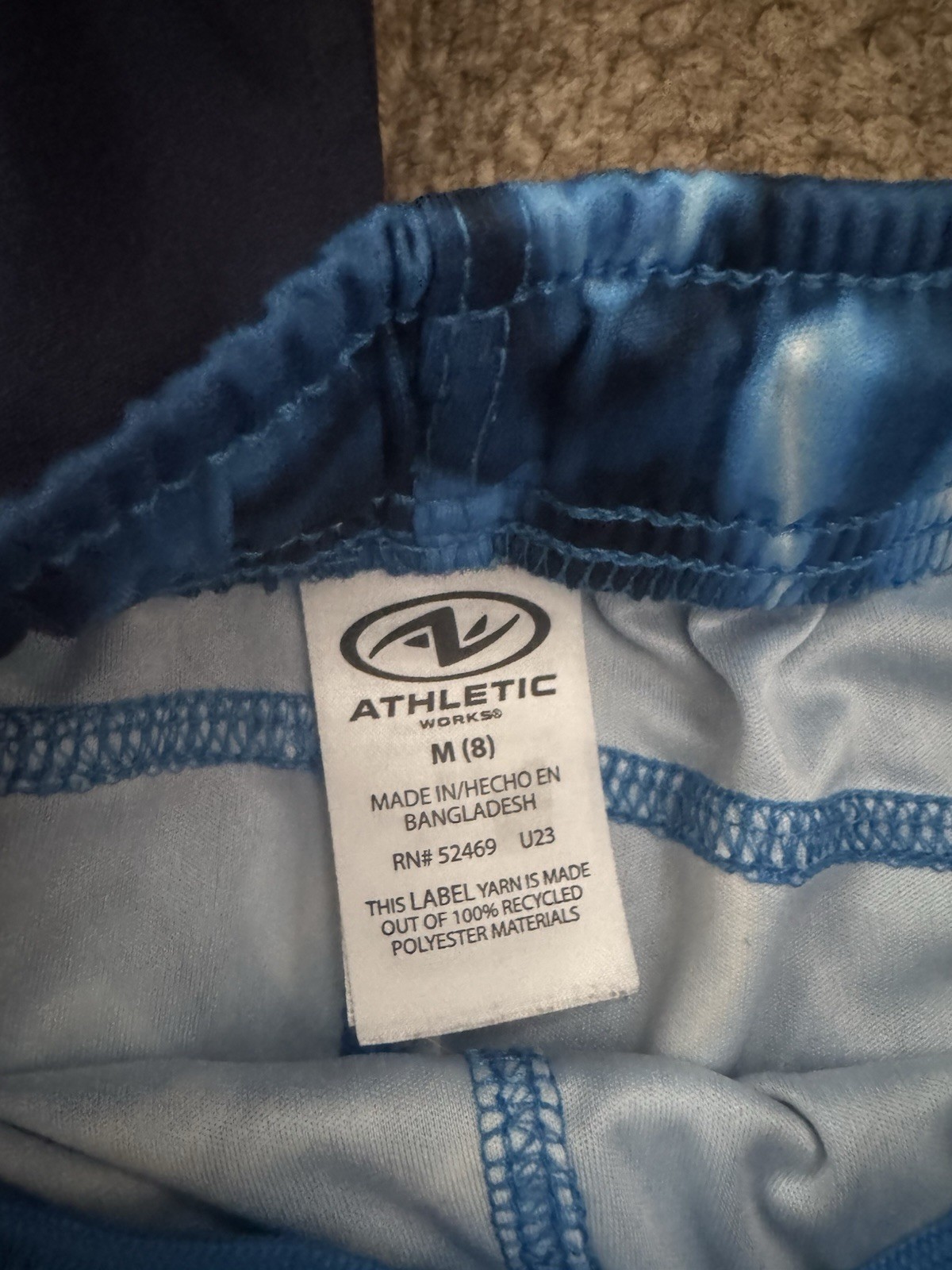 Athletic Works Boys Activewear Athletic Shorts Lot of 2 Blue/Navy Abstract M (8)