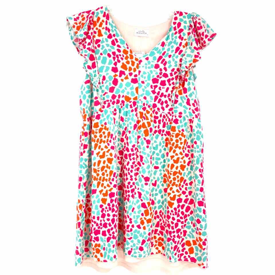 Size SMALL Cream Multi-Color Spotted Dress