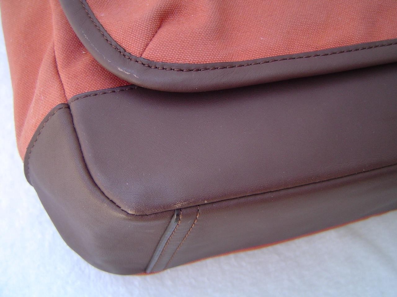 AUTHENTIC COACH MENS CAMDEN ORANGE CANVAS LARGE MESSENGER BAG #70829 VGC