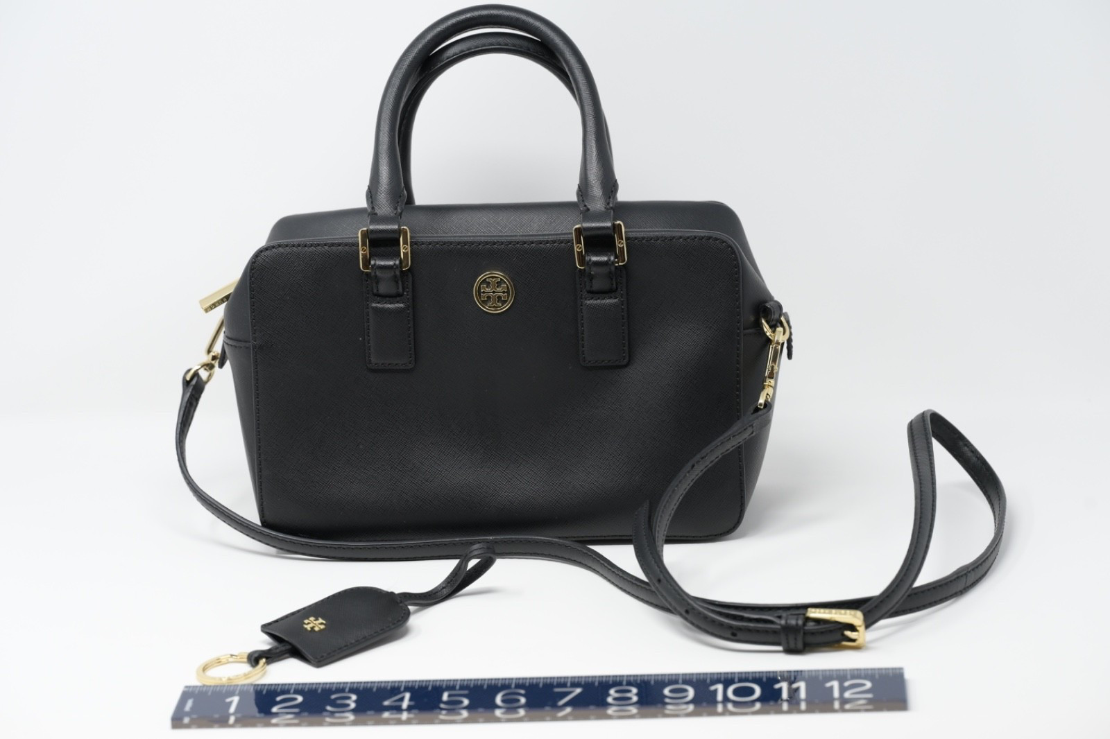 Tory Burch Robinson Bag Black With Crossbody Strap Saffiano Leather