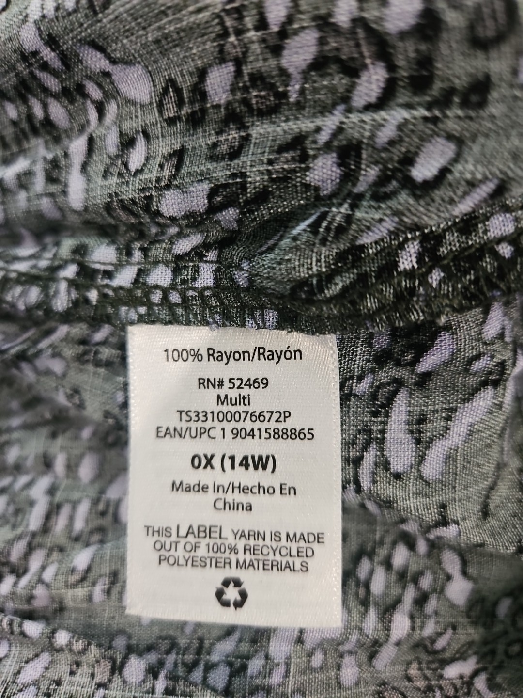 Terra & Sky 0X 14W green purple half N half split dress black dots v-neck
