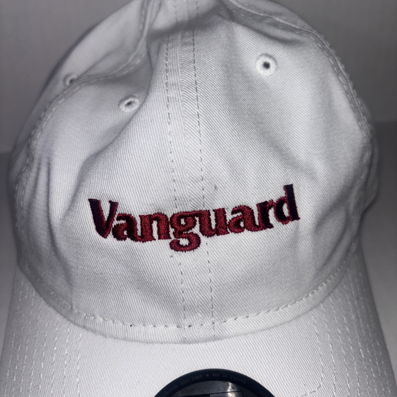 Vanguard Men’s Adjustable Hat One Size Fits Most White 100% Cotton
