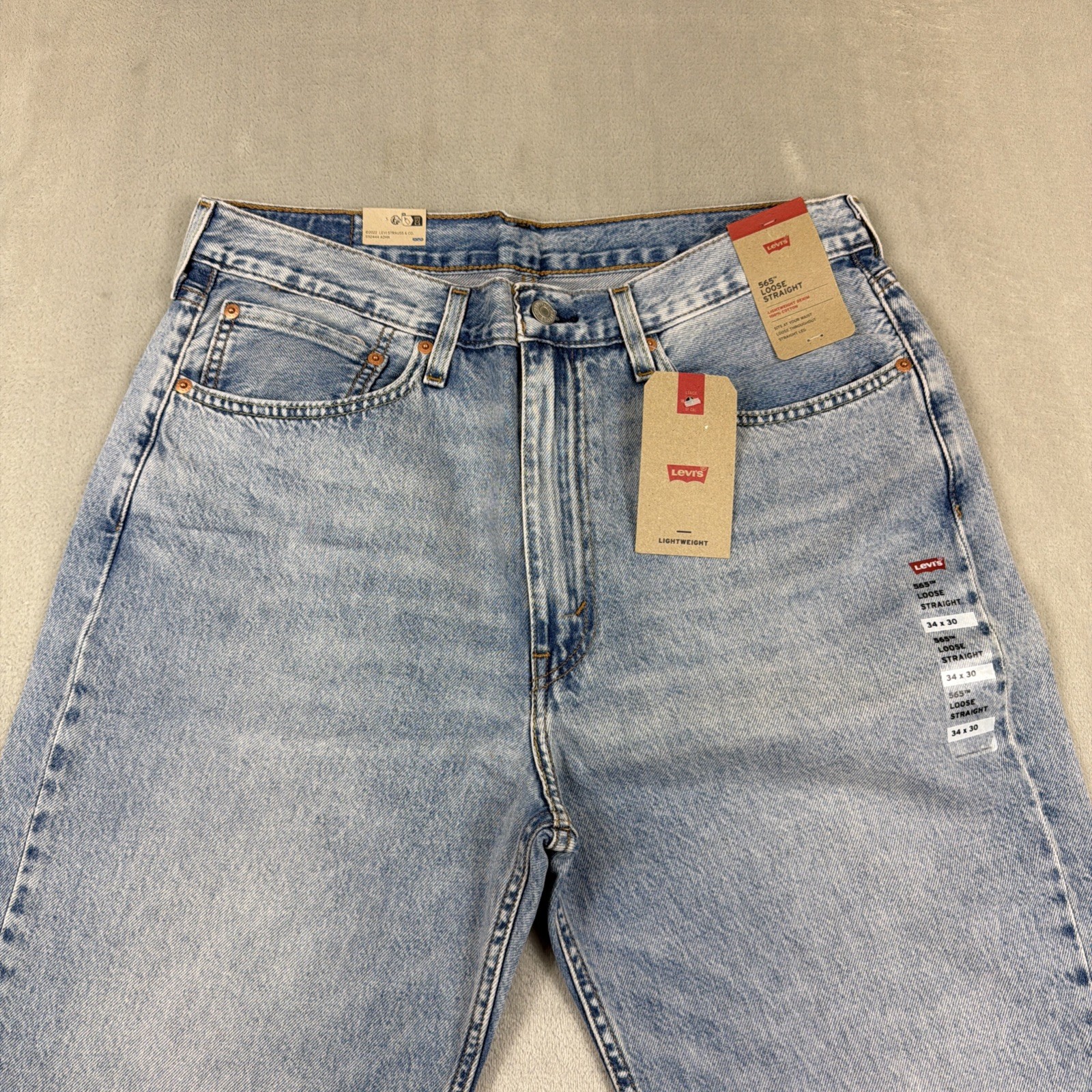 Levi’s 565 Loose Straight Jeans Men’s Size 34×30 Blue Denim Light Wash Cotton
