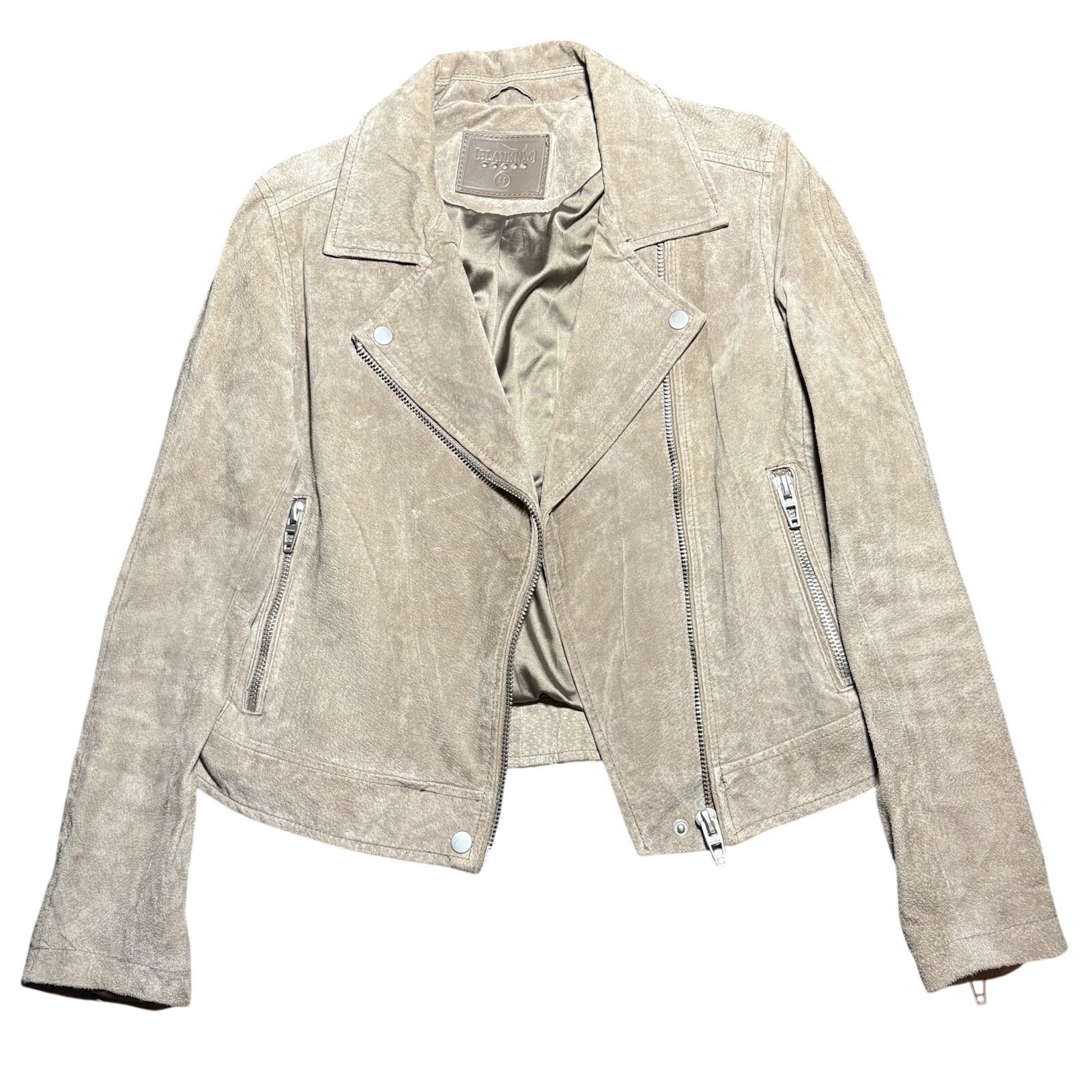 Blank NYC Suede Moto Jacket Leather Women’s Medium Biker Brown