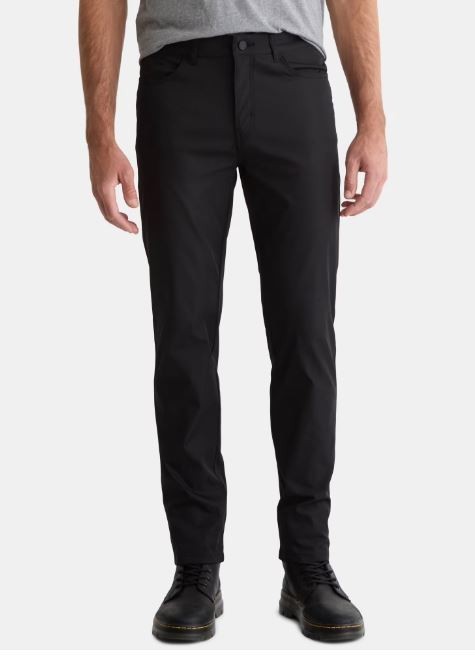 George Men’s Stretch Performance Dress Pants Straight Leg Slim Fit Black (GW)